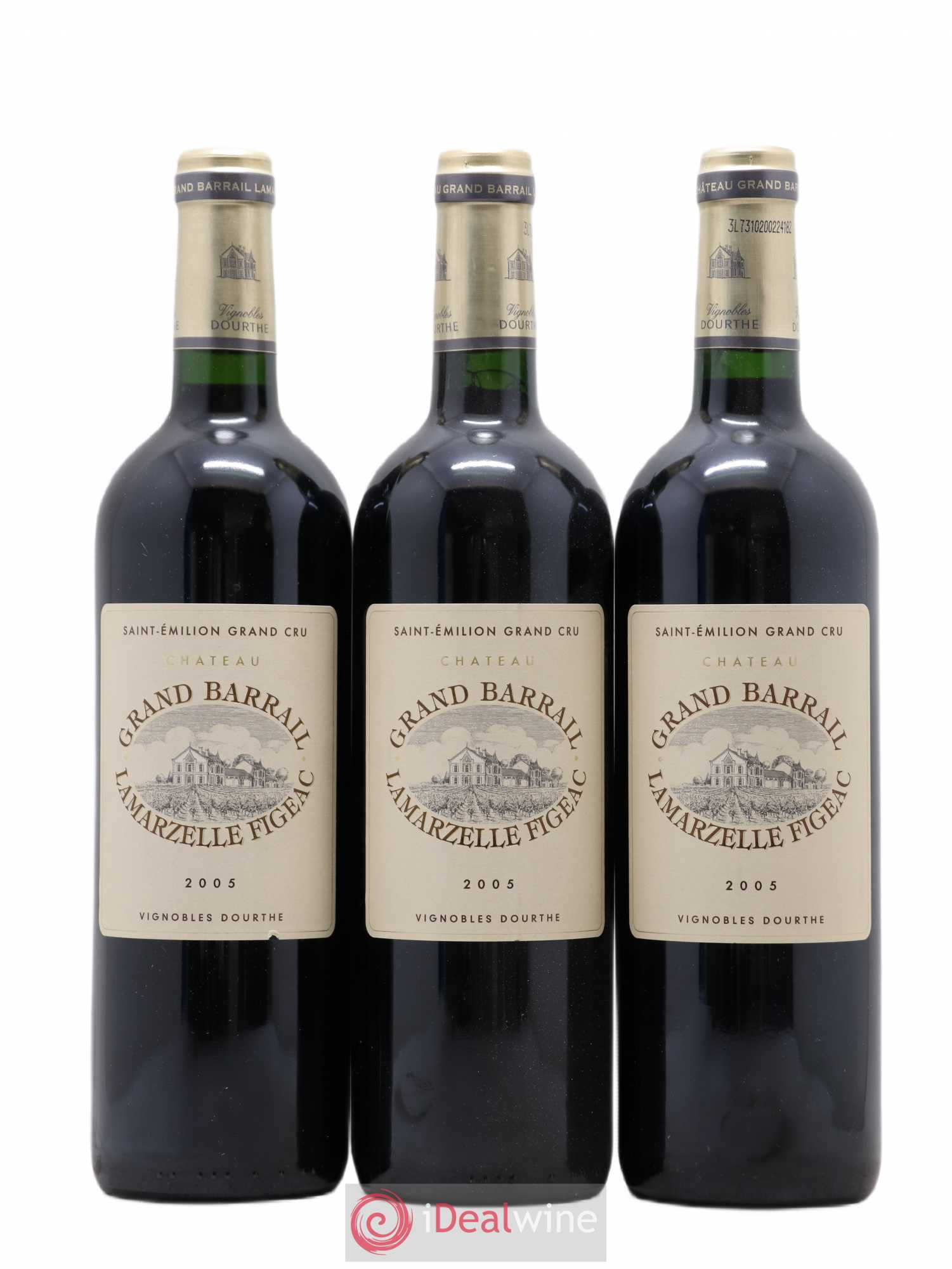 Château Grand Barrail Lamarzelle Figeac Grand Cru Classé 2005 - Lot de 3 bouteilles - 0