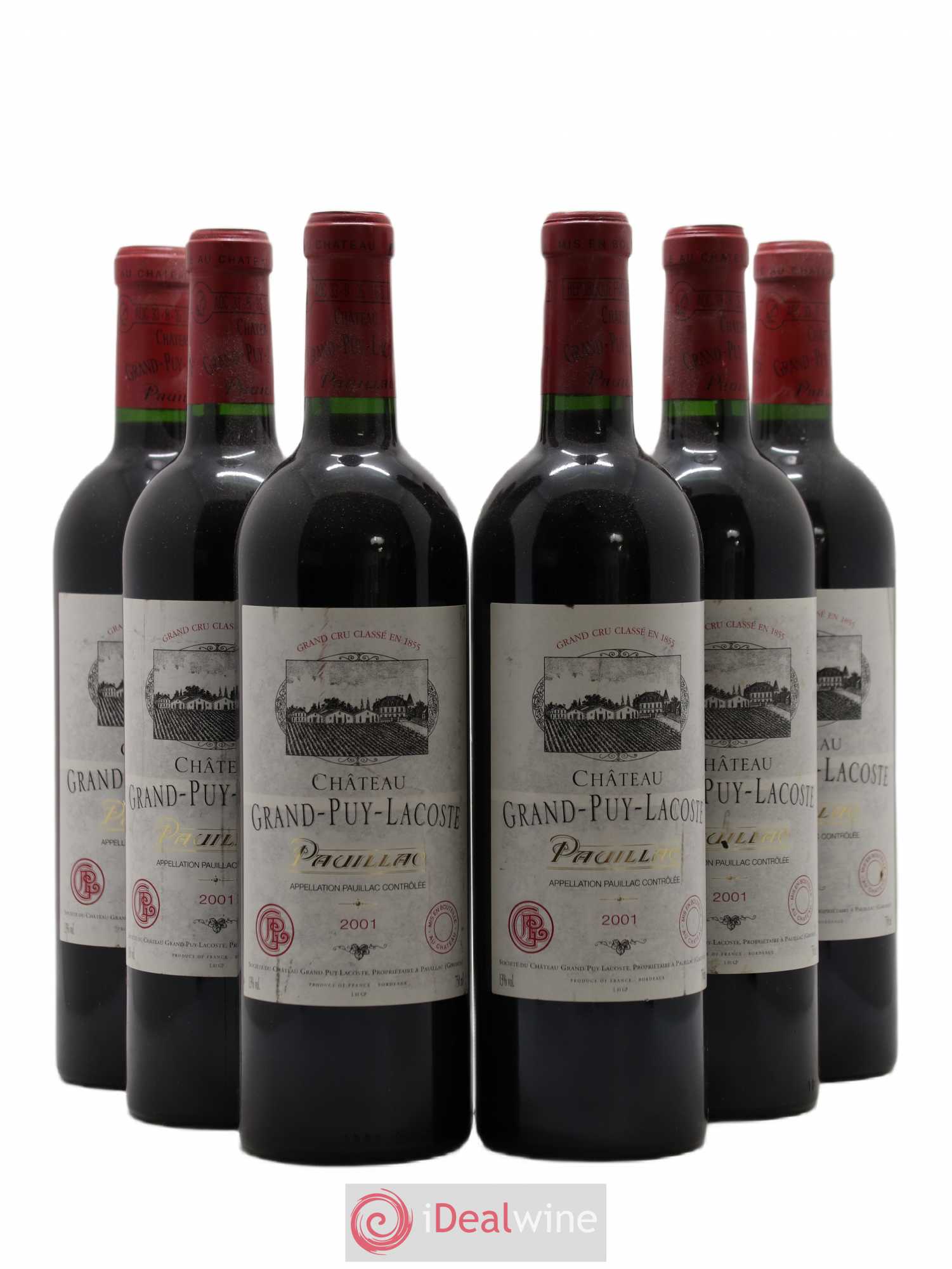 Château Grand Puy Lacoste 5ème Grand Cru Classé 2001 - Lot de 6 bouteilles - 0