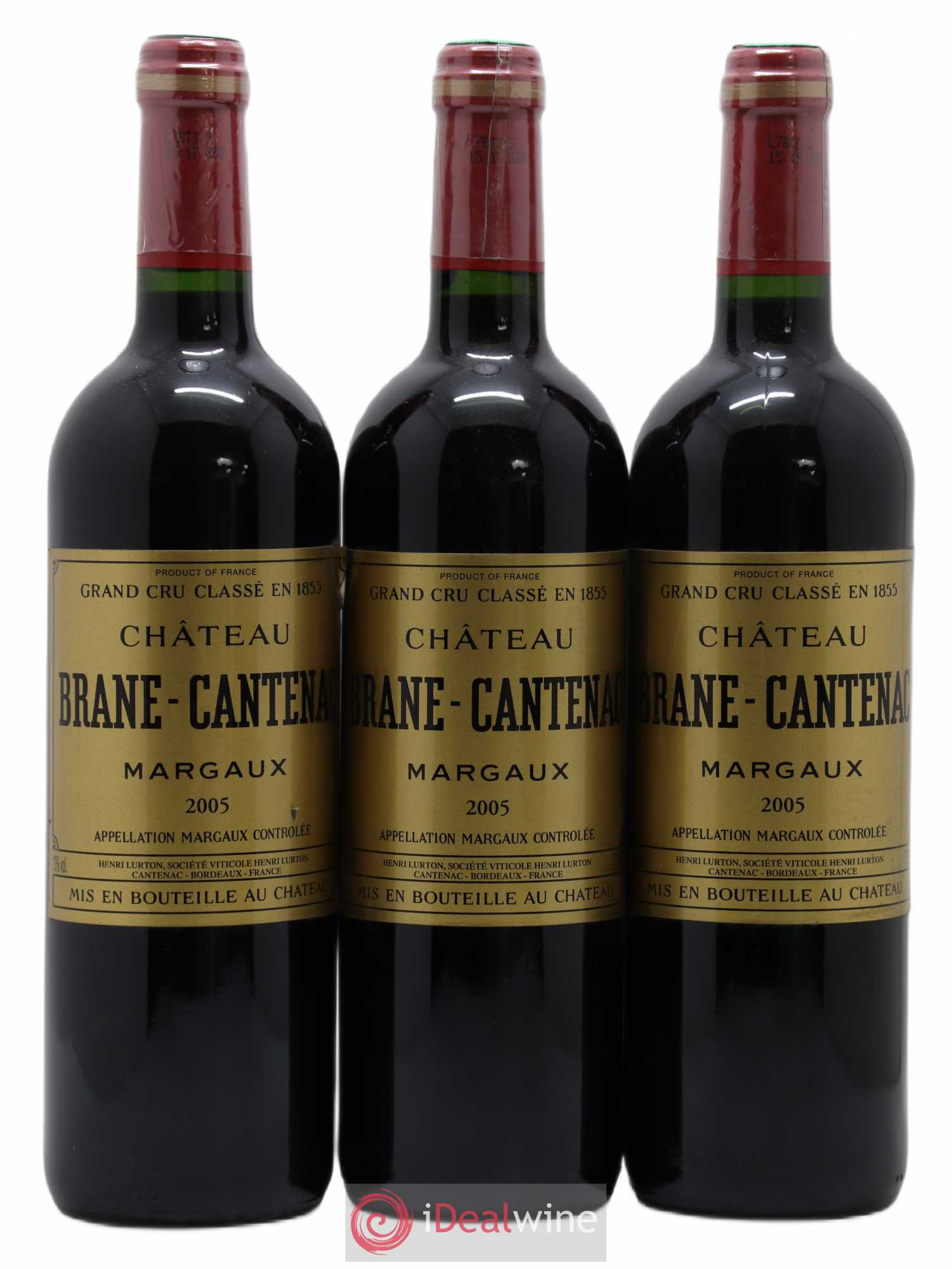 Château Brane Cantenac 2ème Grand Cru Classé 2005 - Lot de 3 bouteilles - 0