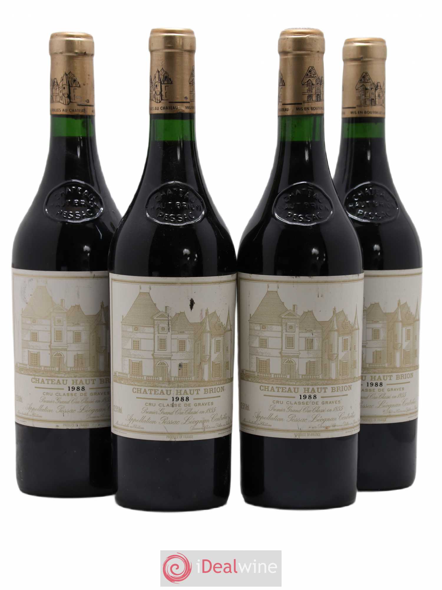 Château Haut Brion 1er Grand Cru Classé 1988 - Lot de 4 bouteilles - 0