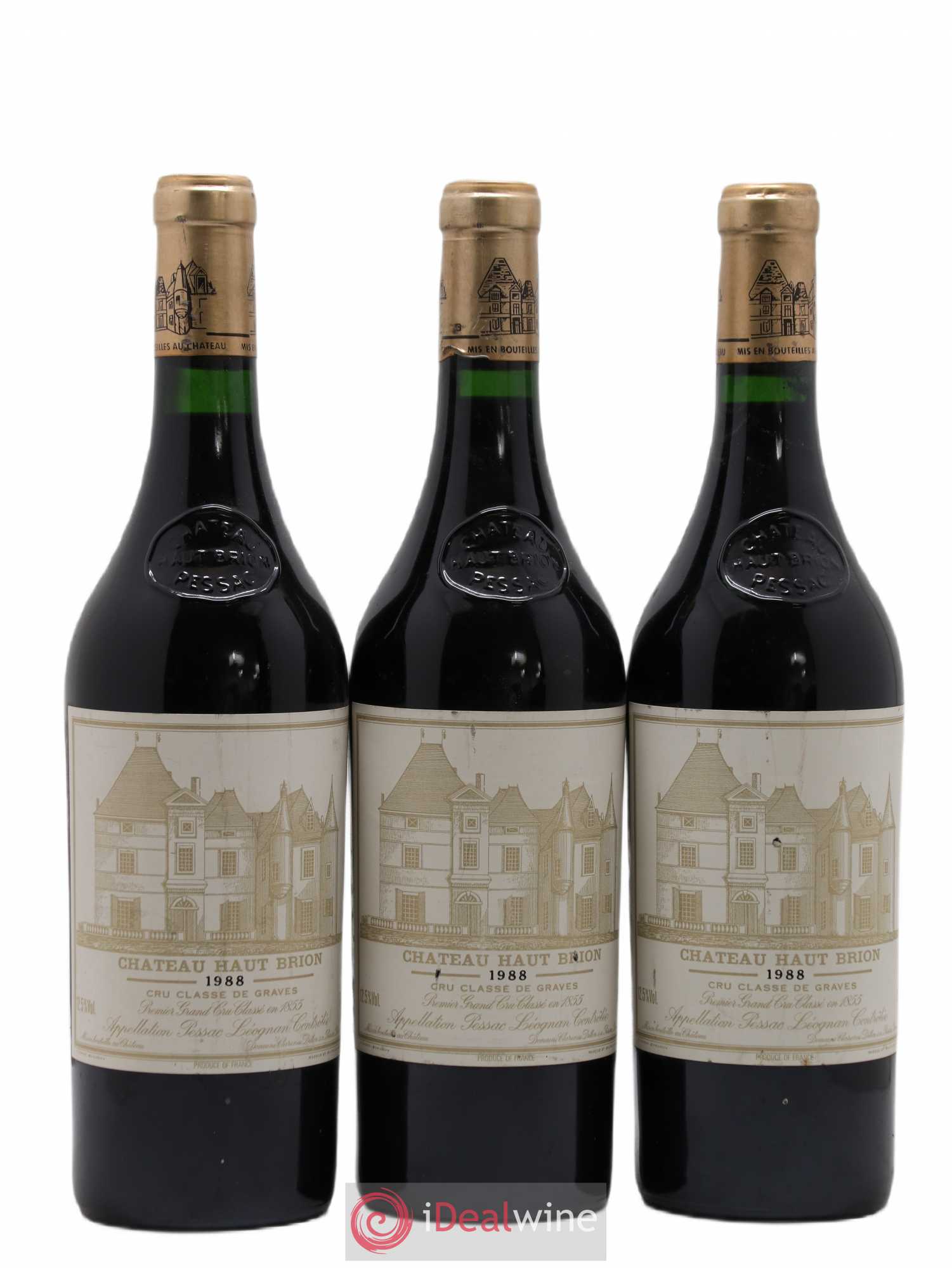 Château Haut Brion 1er Grand Cru Classé 1988 - Lot de 3 bouteilles - 0