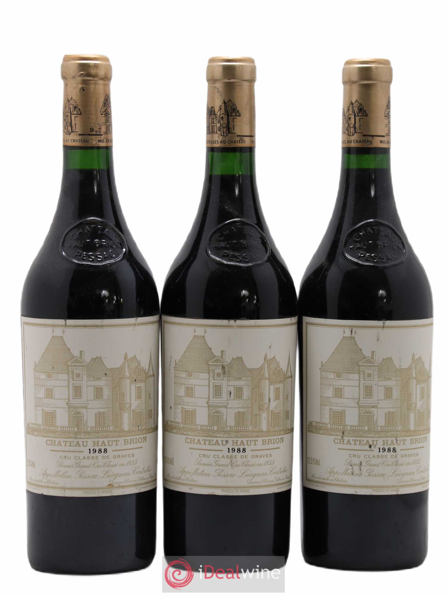 Château Haut Brion 1er Grand Cru Classé 1988 - Lot de 3 bouteilles - 0