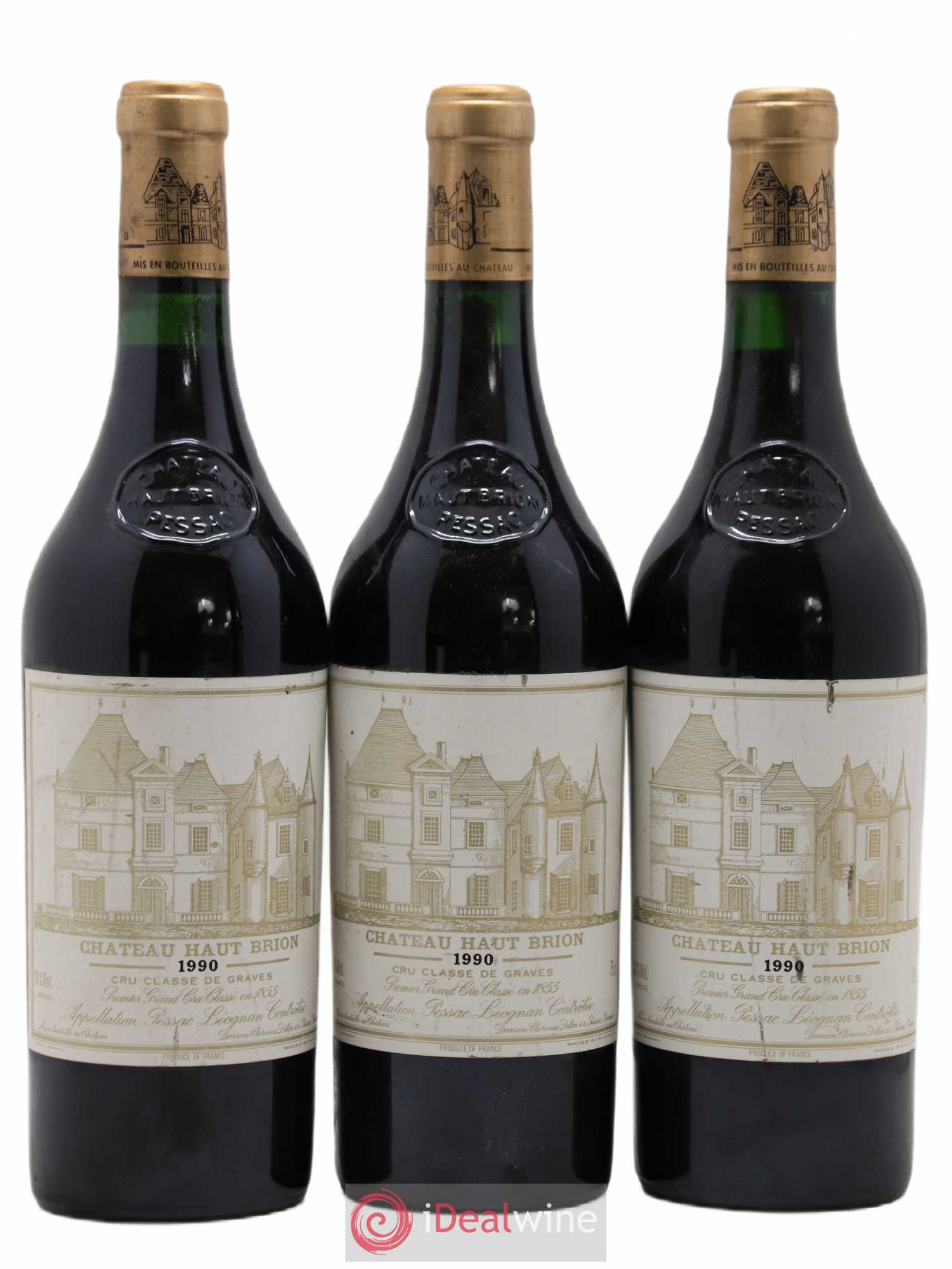 Château Haut Brion 1er Grand Cru Classé 1990 - Lot de 3 bouteilles - 0