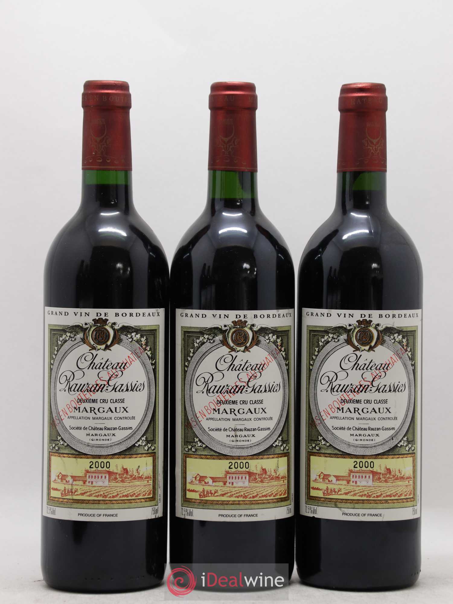 Château Rauzan-Gassies 2ème Grand Cru Classé 2000 - Lot de 6 bouteilles - 1
