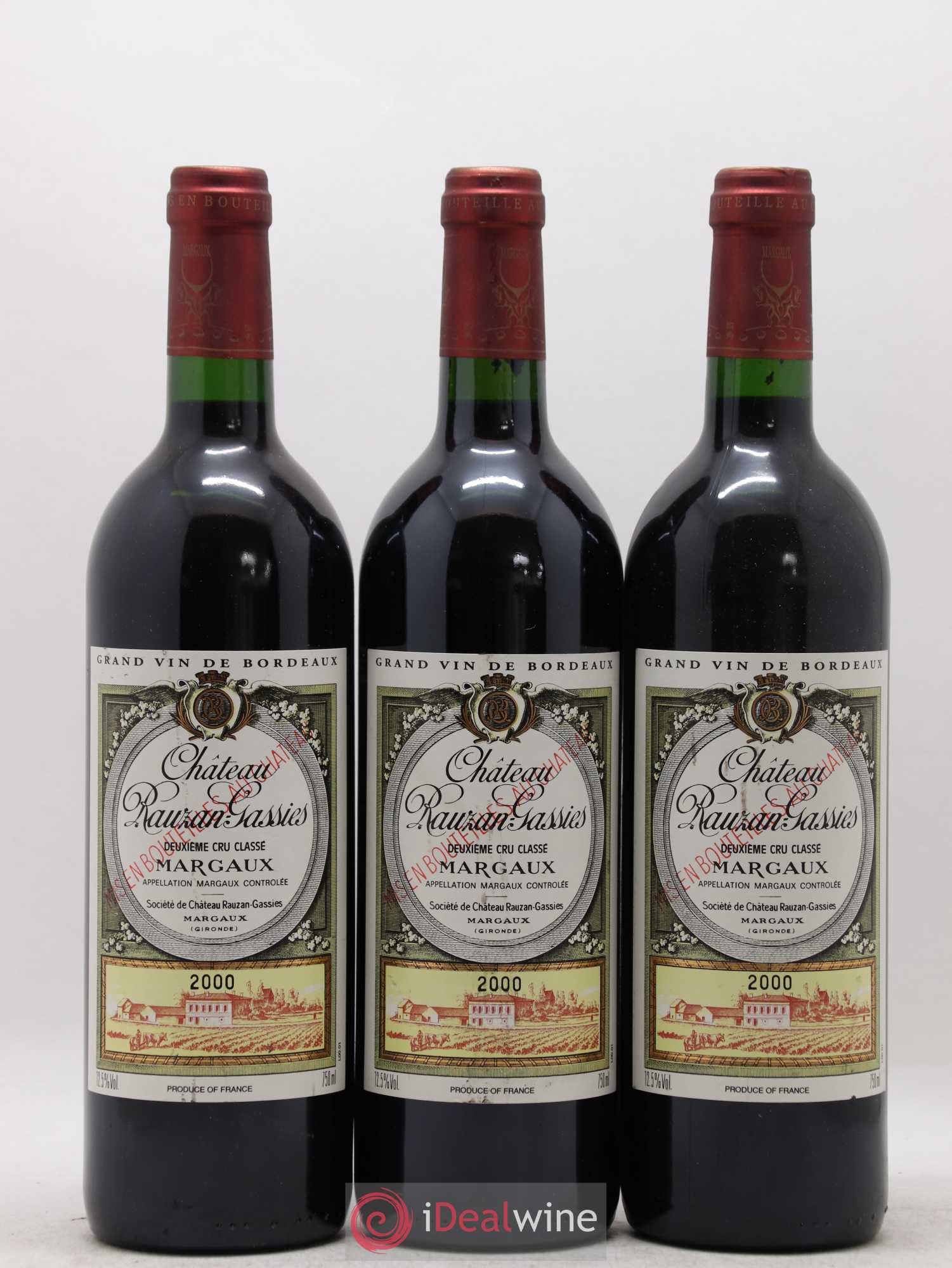 Château Rauzan-Gassies 2ème Grand Cru Classé 2000 - Lot de 6 bouteilles - 2