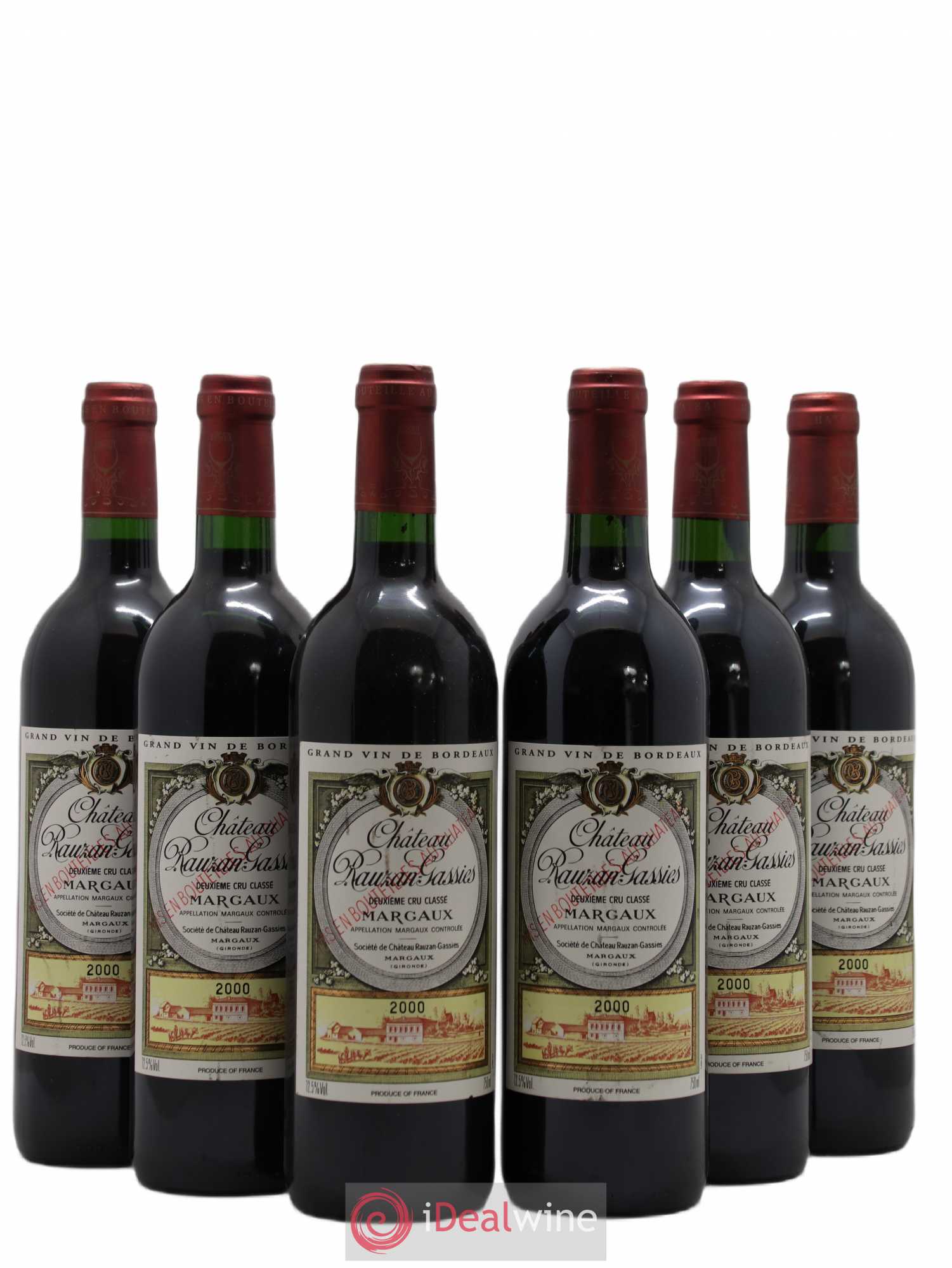 Château Rauzan-Gassies 2ème Grand Cru Classé 2000 - Lot de 6 bouteilles - 0