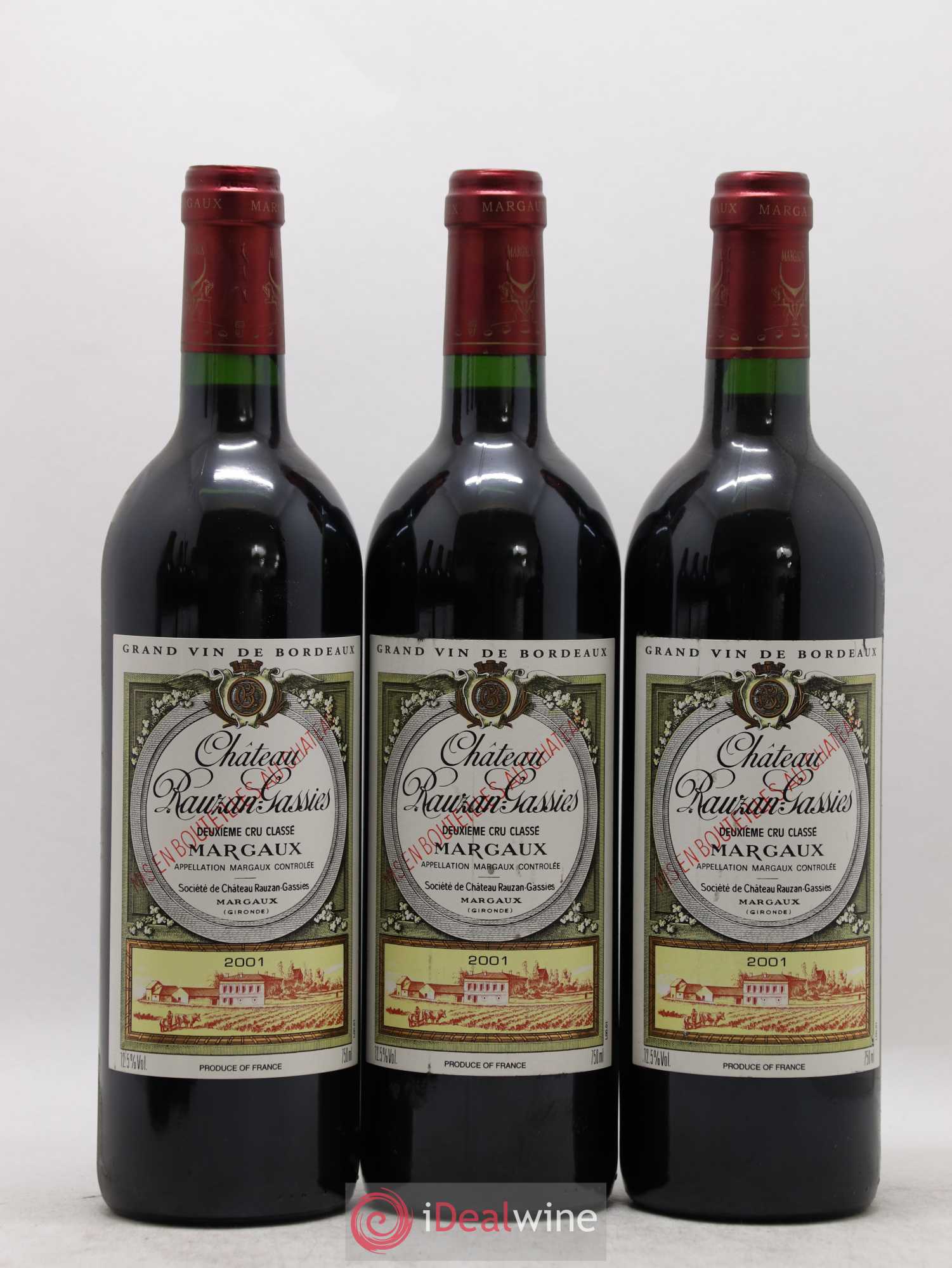 Château Rauzan-Gassies 2ème Grand Cru Classé 2001 - Lot de 6 bouteilles - 1