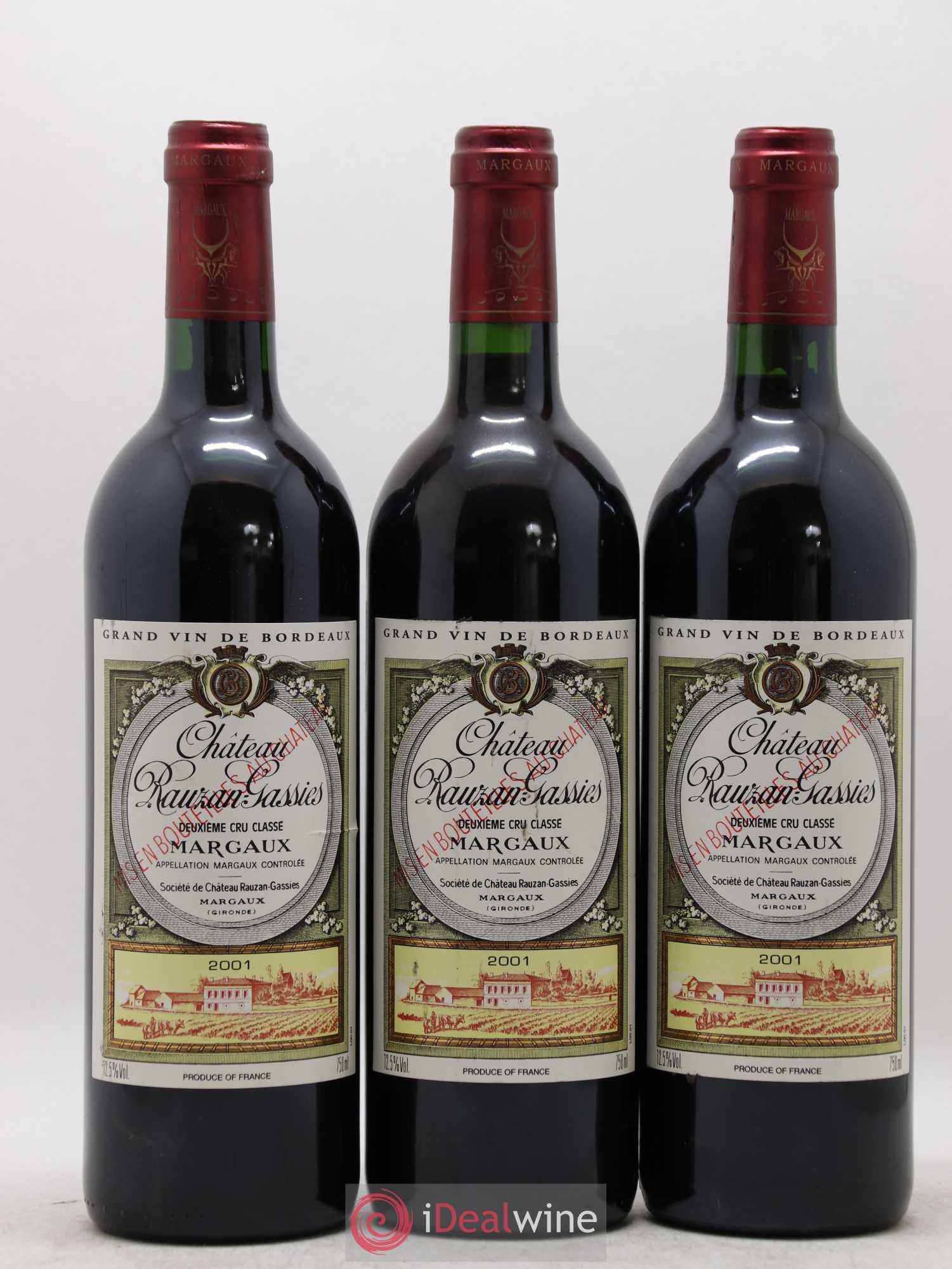 Château Rauzan-Gassies 2ème Grand Cru Classé 2001 - Lot de 6 bouteilles - 2