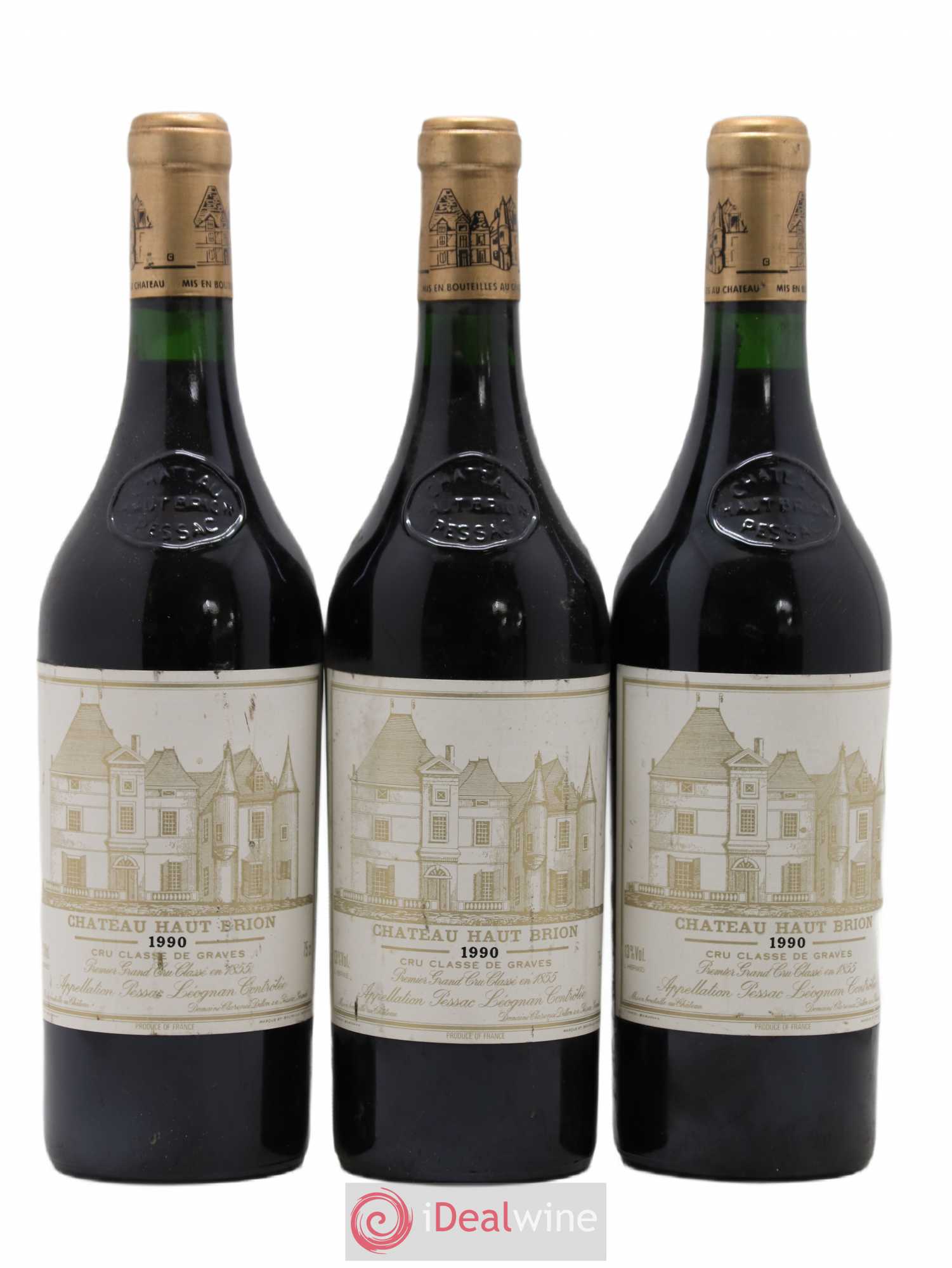 Château Haut Brion 1er Grand Cru Classé 1990 - Lot de 3 bouteilles - 0