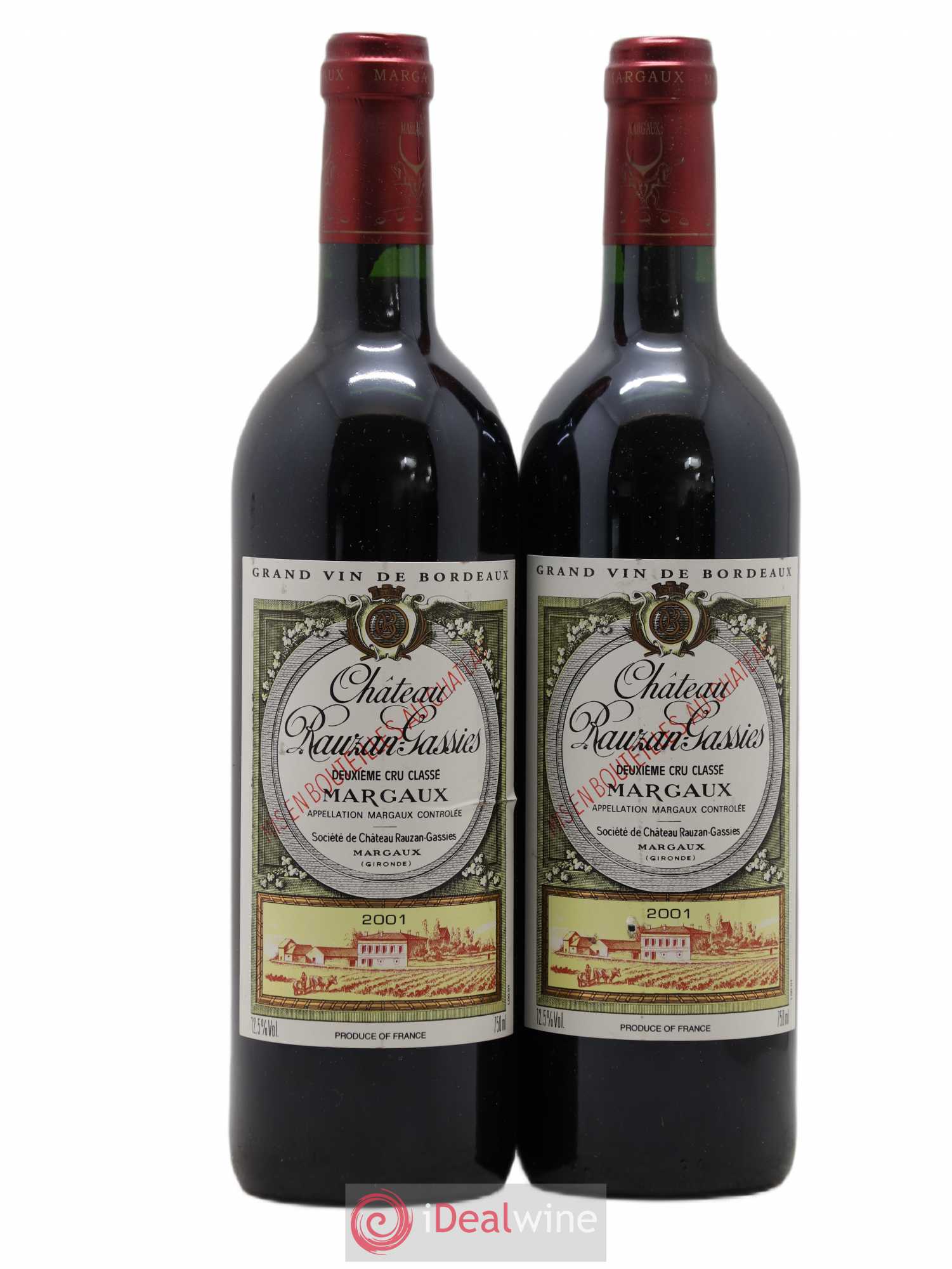 Château Rauzan-Gassies 2ème Grand Cru Classé 2001 - Lot de 2 bouteilles - 0
