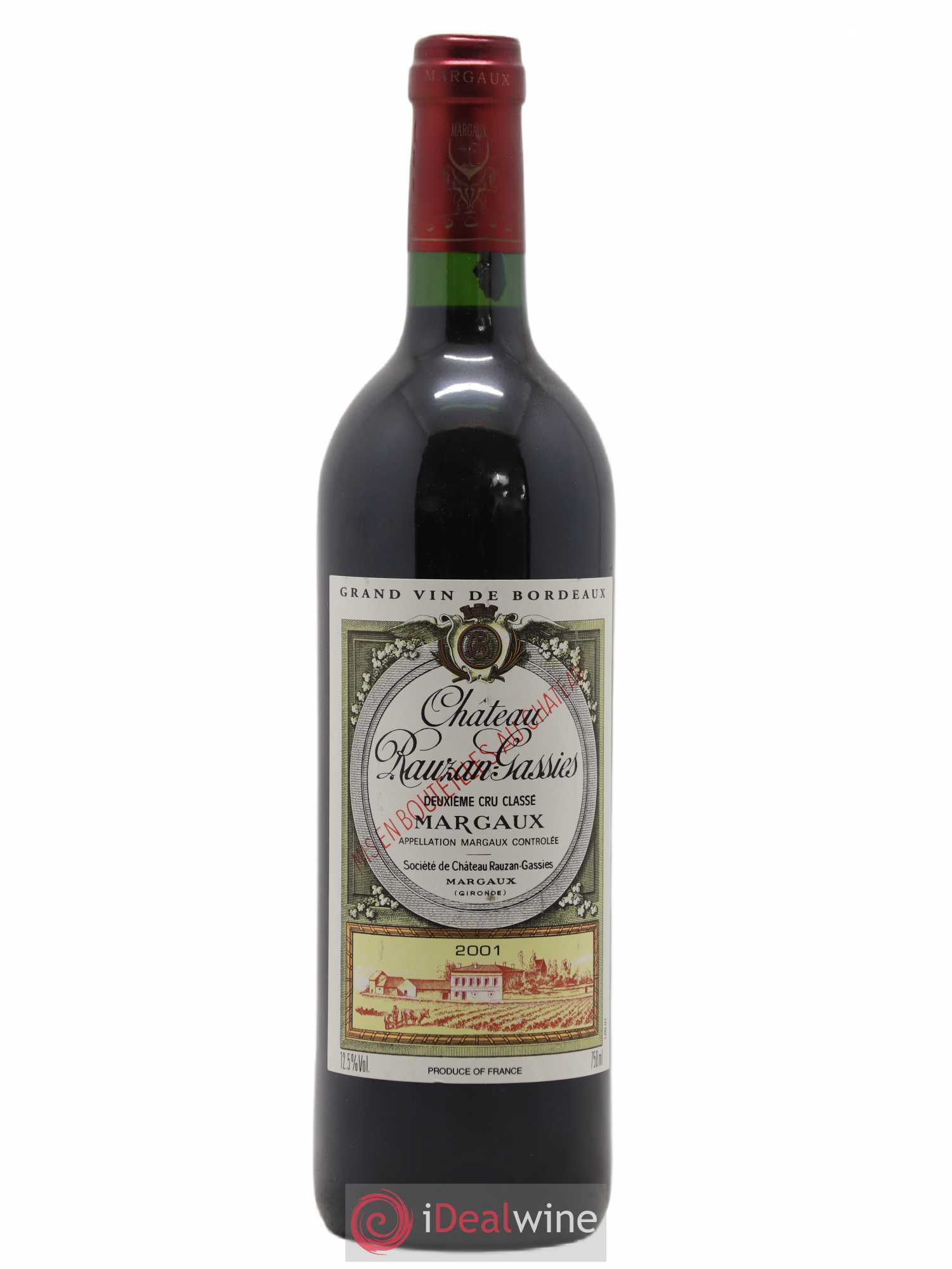 Château Rauzan-Gassies 2ème Grand Cru Classé 2001 - Lot de 1 bouteille - 0