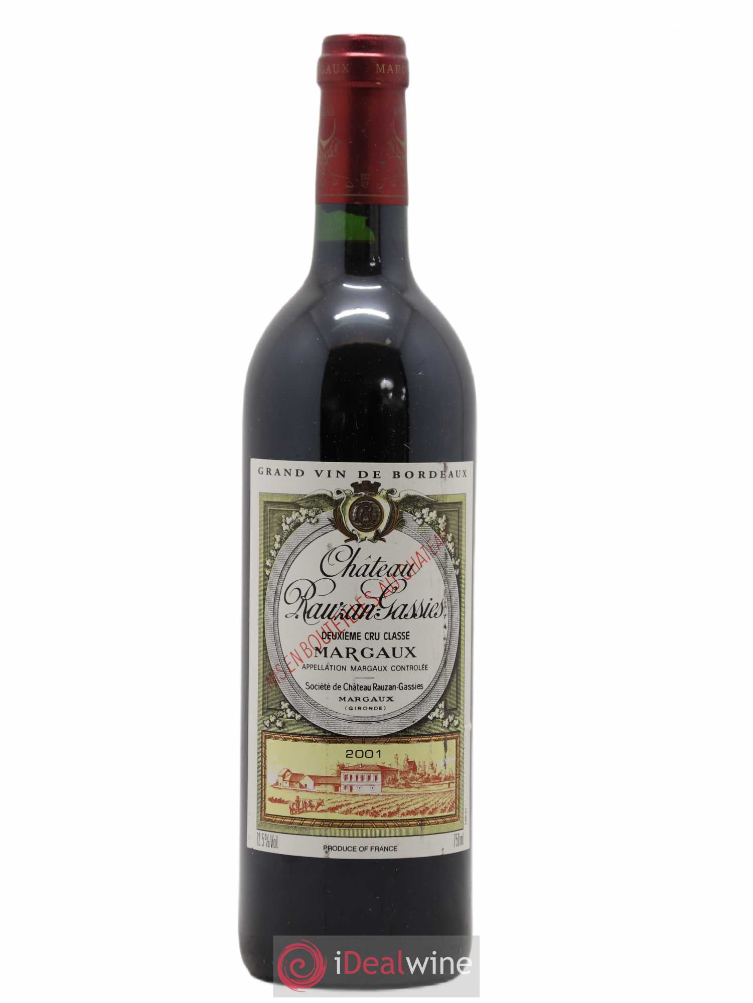 Château Rauzan-Gassies 2ème Grand Cru Classé 2001 - Lot de 1 bouteille - 0