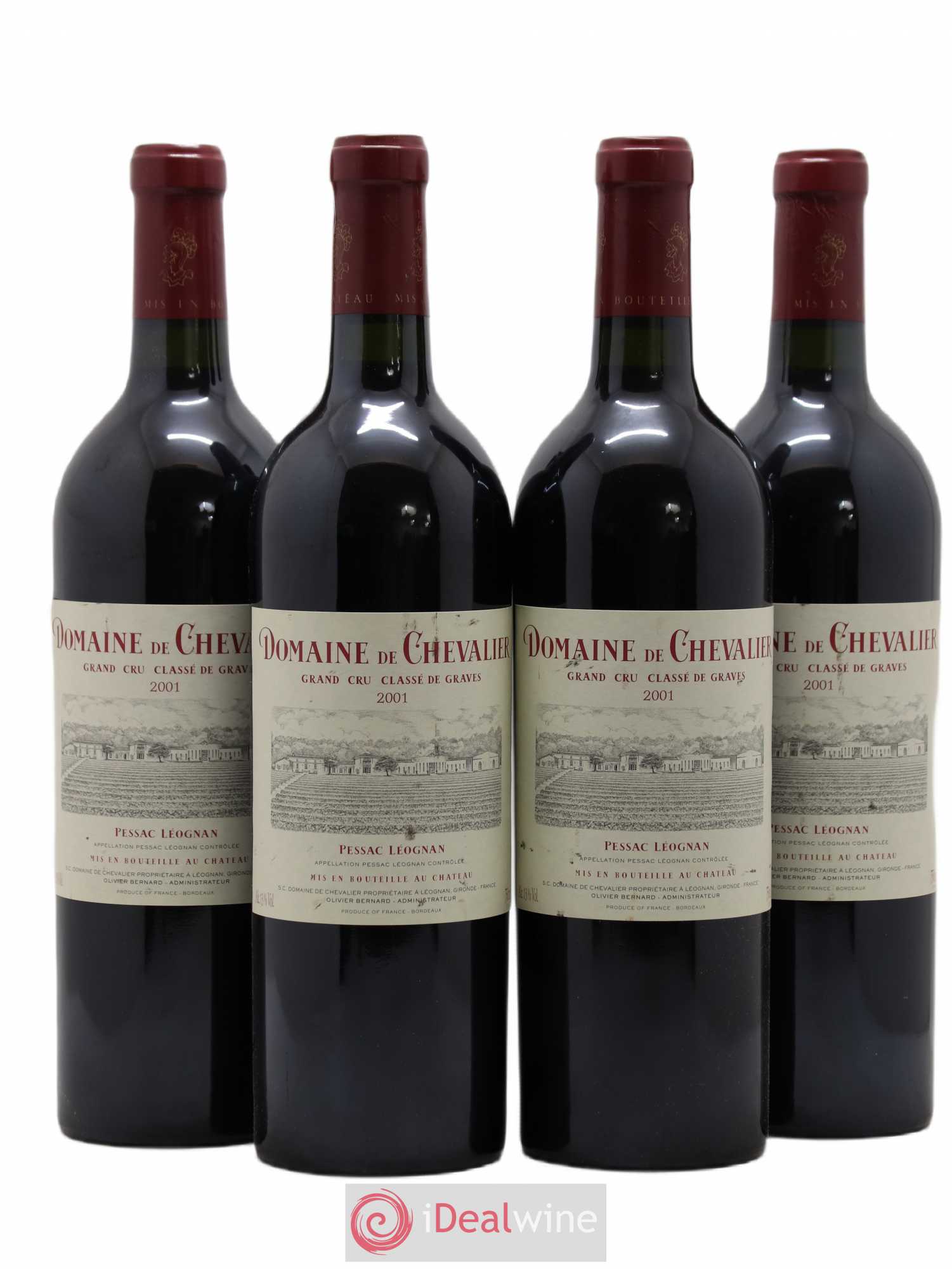 Domaine de Chevalier Cru Classé de Graves 2001 - Lot de 4 bouteilles - 0