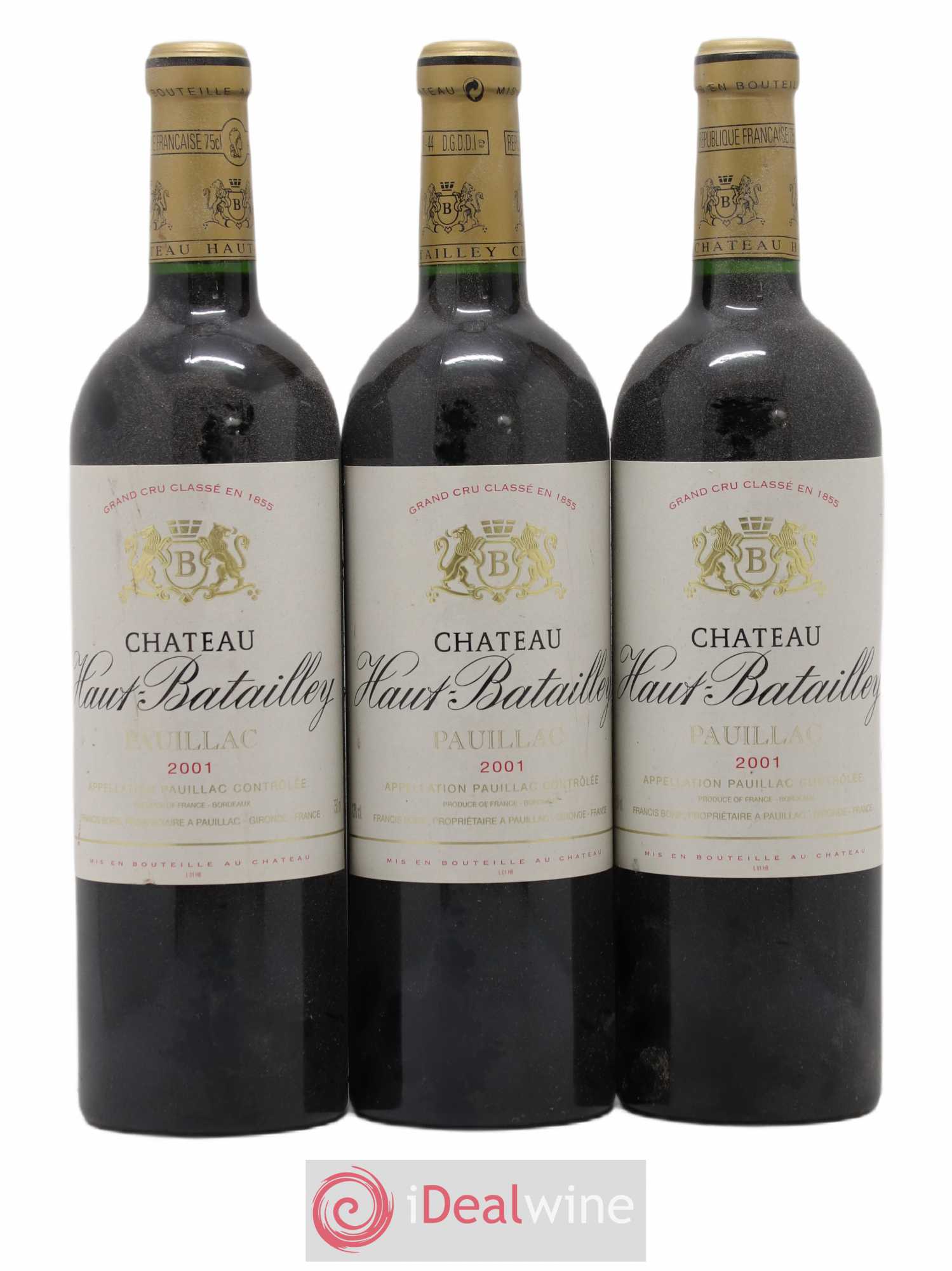 Château Haut Batailley 5ème Grand Cru Classé 2001 - Lot de 3 bouteilles - 0