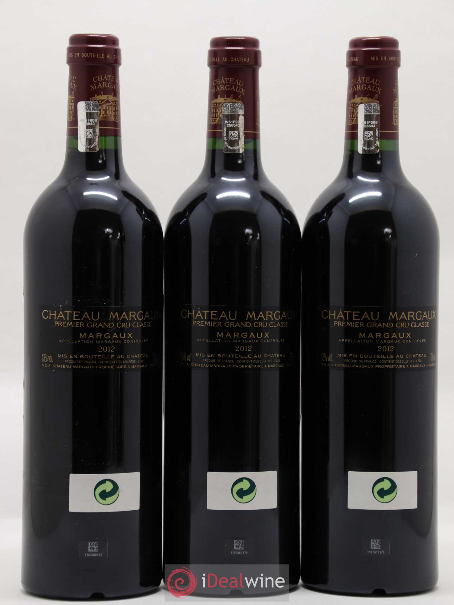 Château Margaux 1er Grand Cru Classé 2012 - Lot de 3 bouteilles - 1