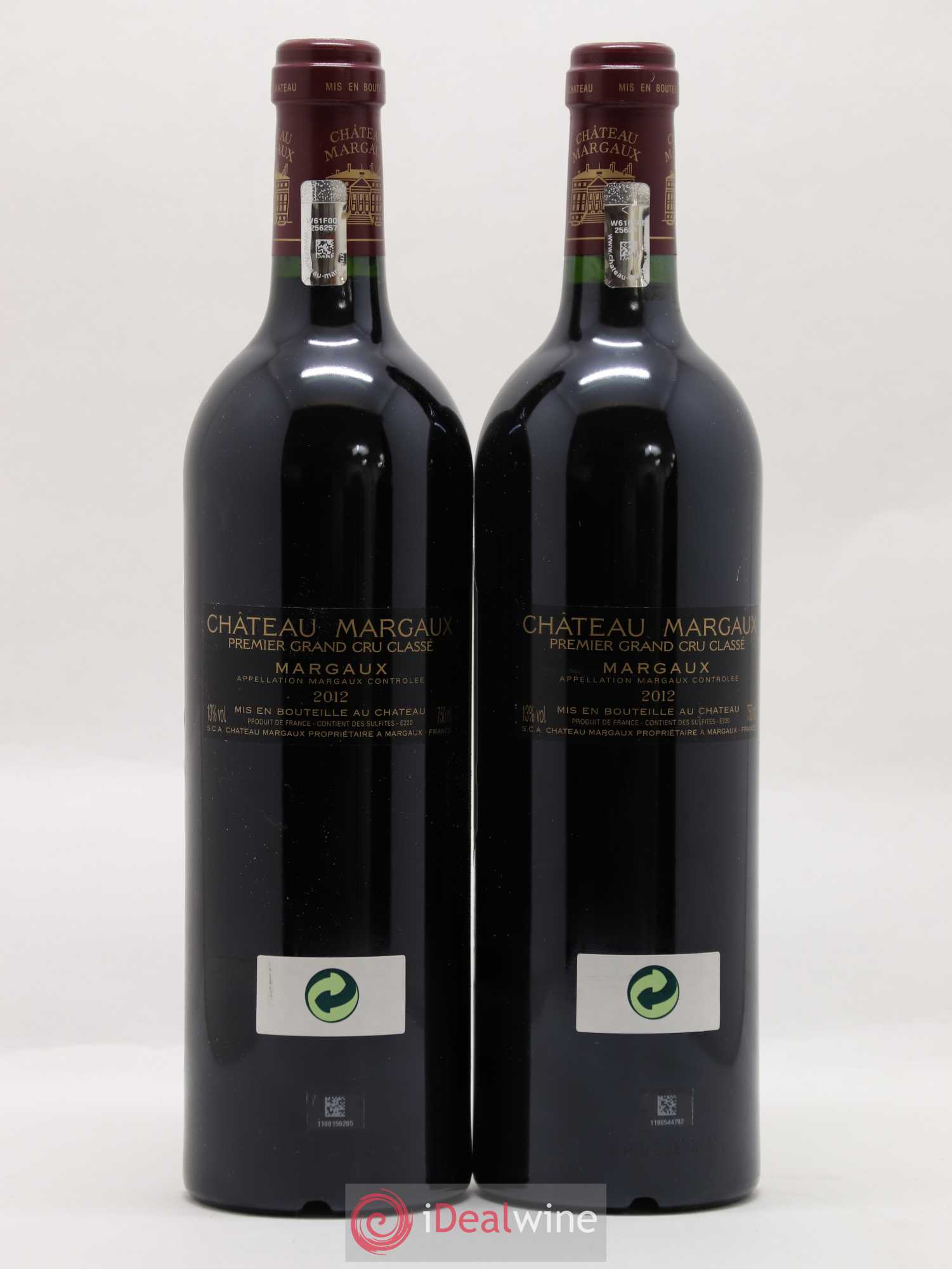 Château Margaux 1er Grand Cru Classé 2012 - Lot de 2 bouteilles - 1