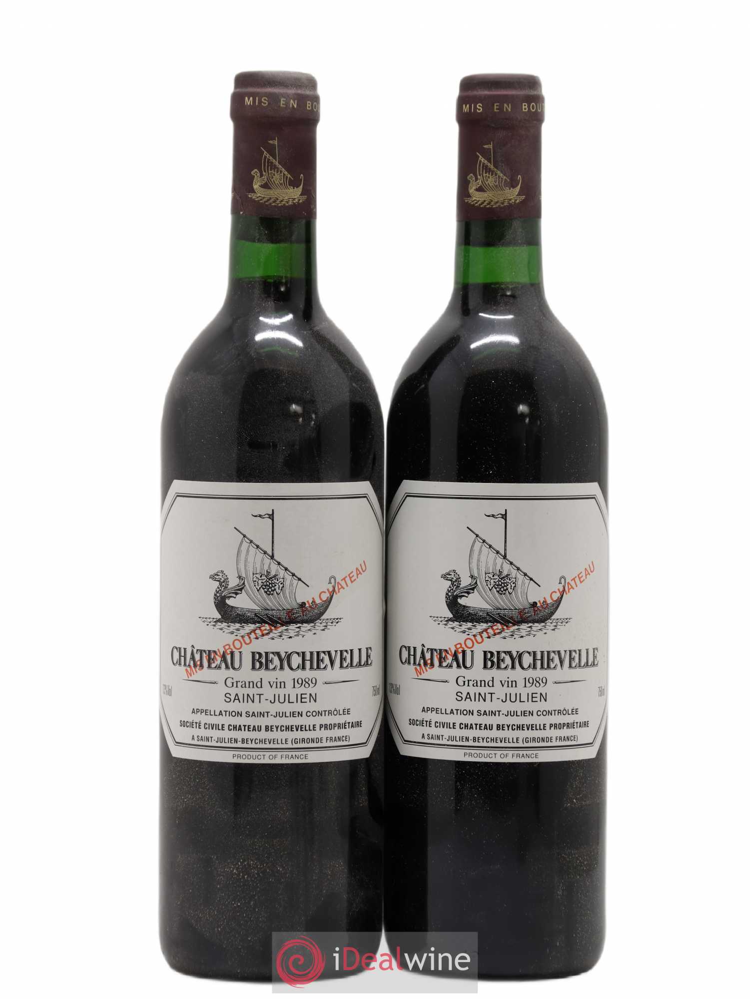 Château Beychevelle 4ème Grand Cru Classé 1989 - Lot de 2 bouteilles - 0