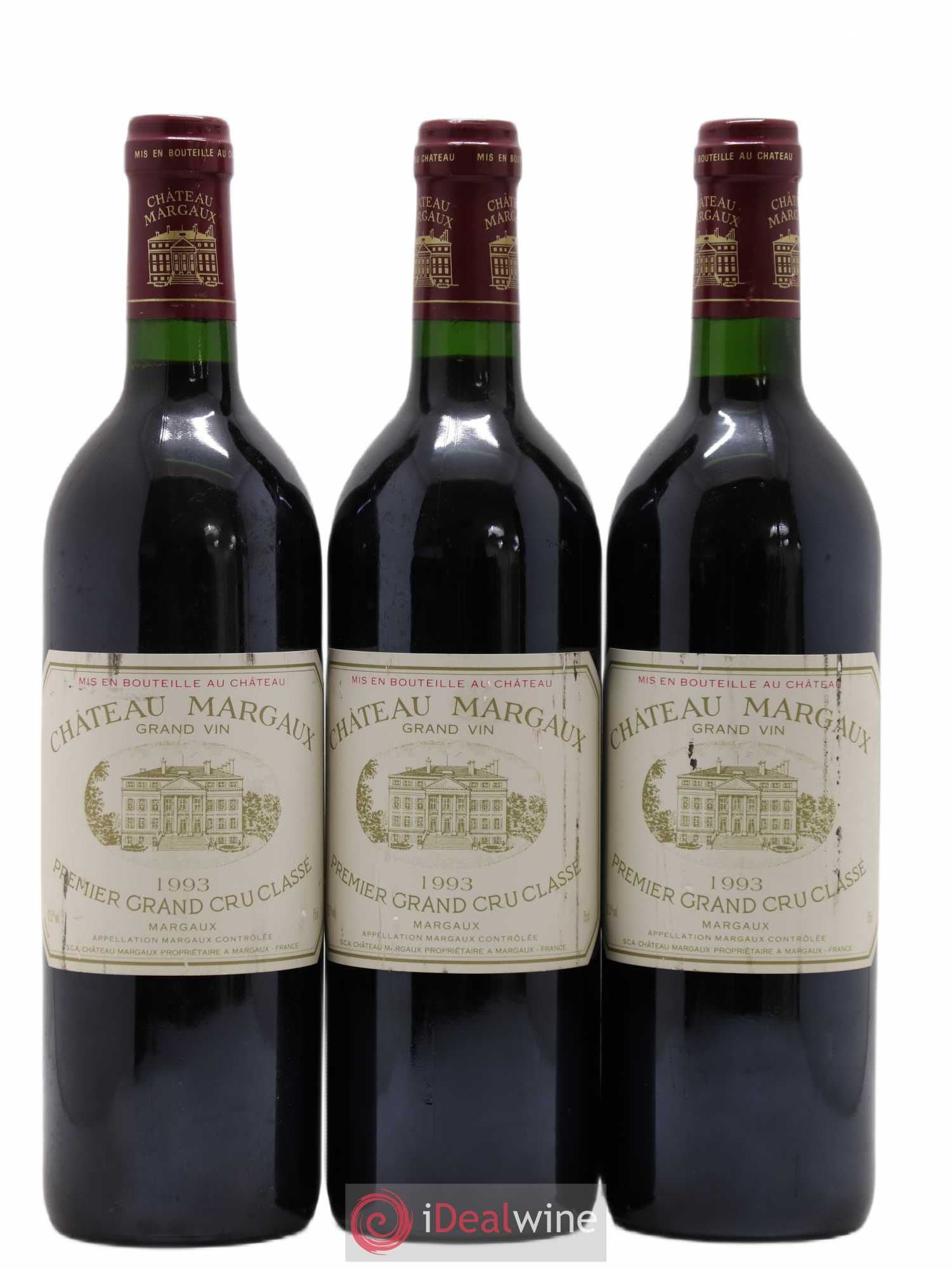 Château Margaux 1er Grand Cru Classé 1993 - Lot de 3 bouteilles - 0