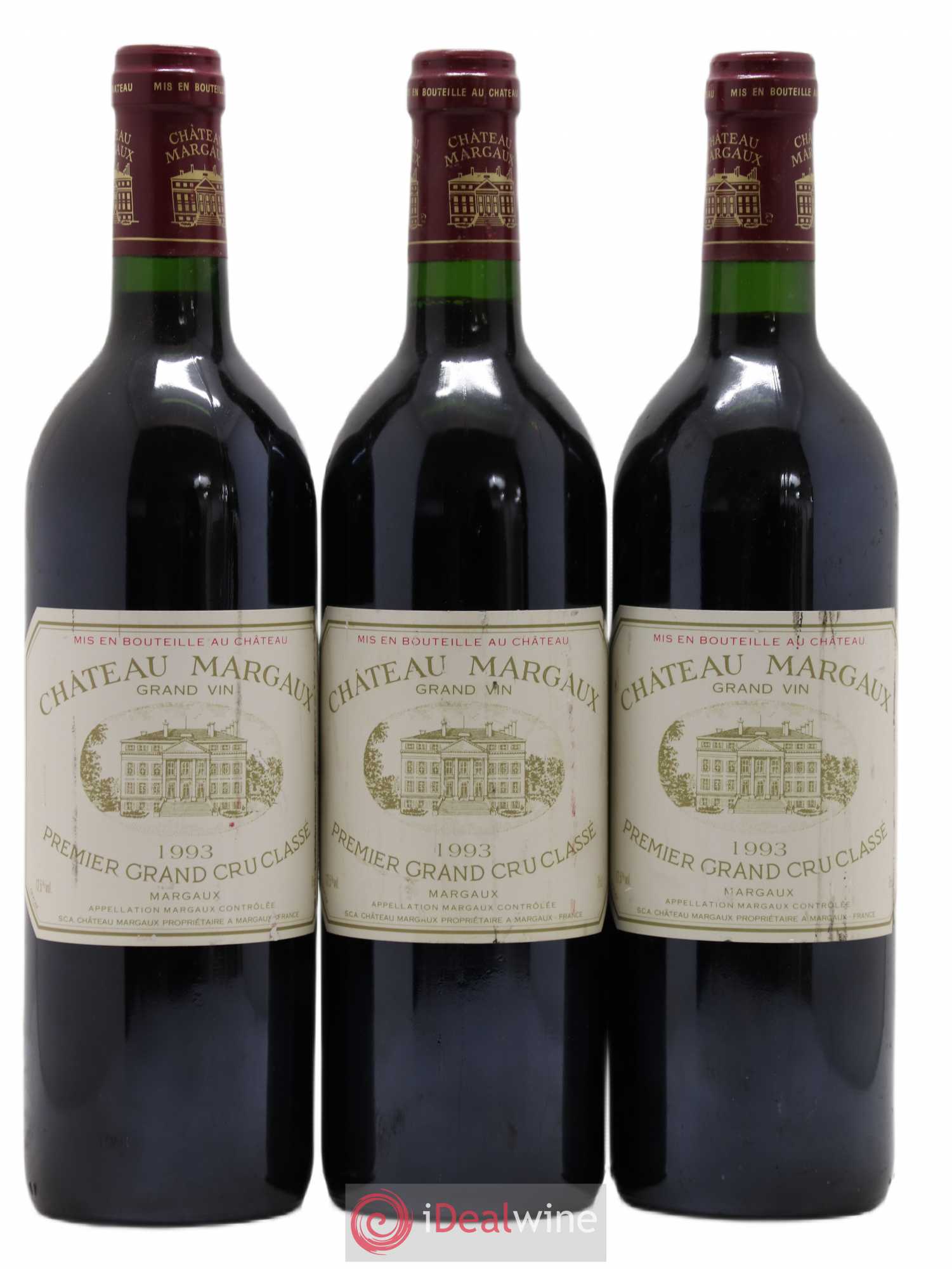 Château Margaux 1er Grand Cru Classé 1993 - Lot de 3 bouteilles - 0