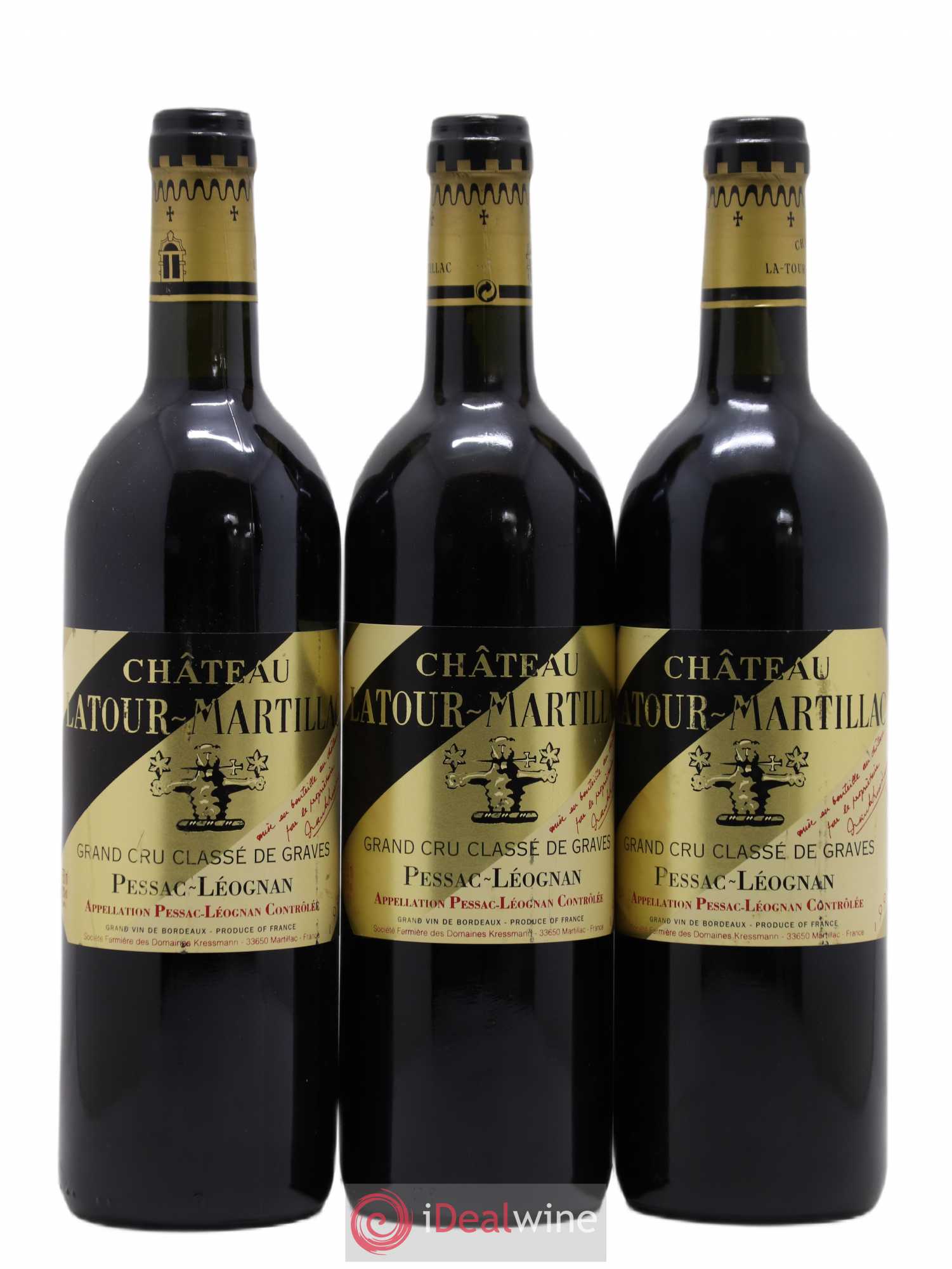Château Latour-Martillac Cru Classé de Graves 1999 - Lot de 3 bouteilles - 0