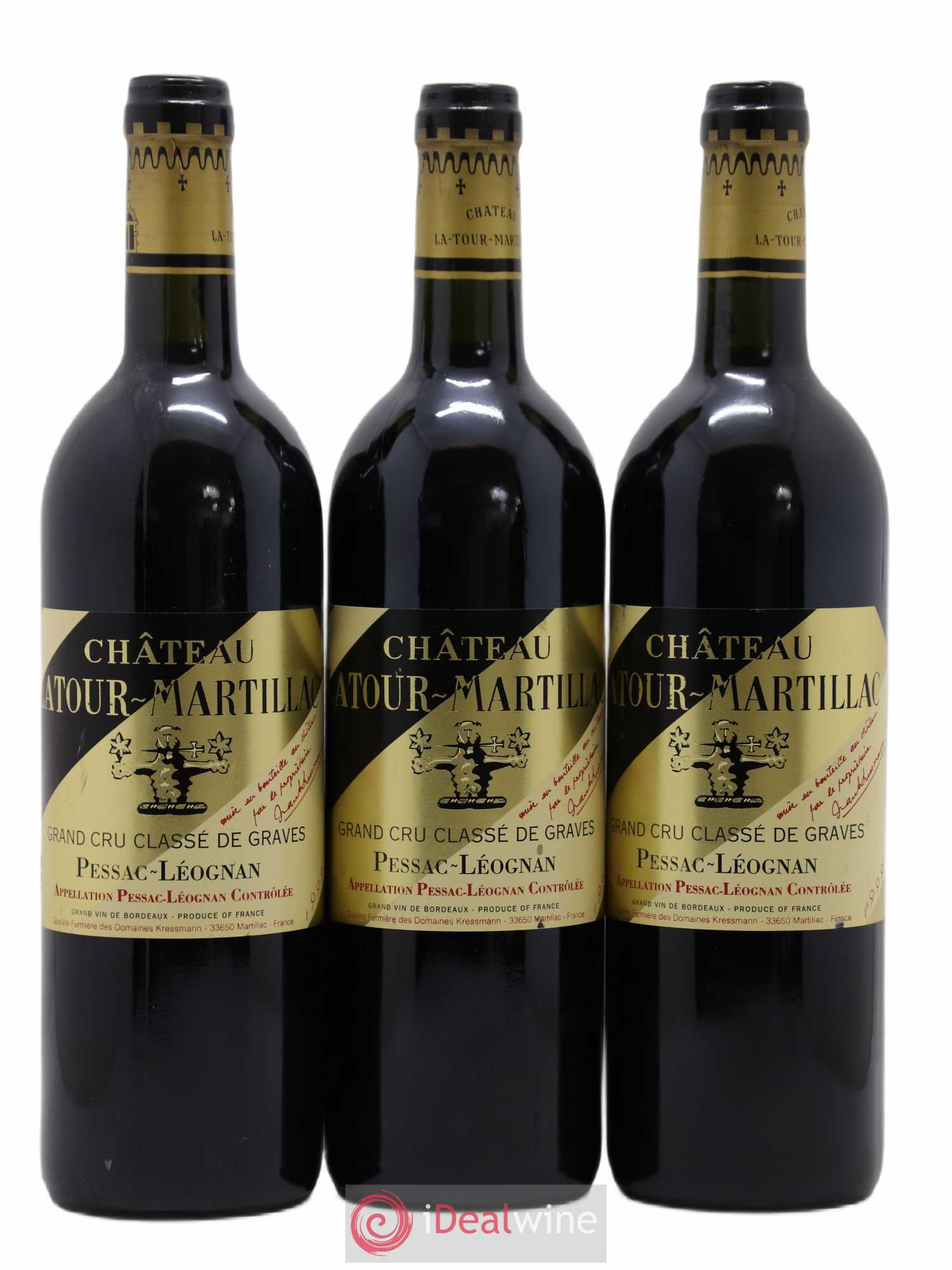 Château Latour-Martillac Cru Classé de Graves 1999 - Lot de 3 bouteilles - 0