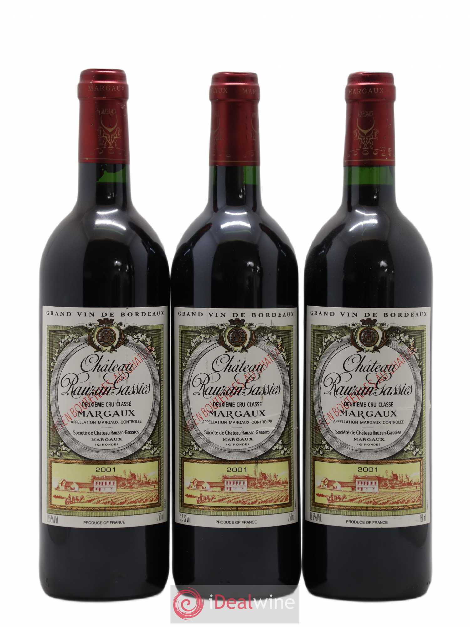 Château Rauzan-Gassies 2ème Grand Cru Classé 2001 - Lot de 3 bouteilles - 0