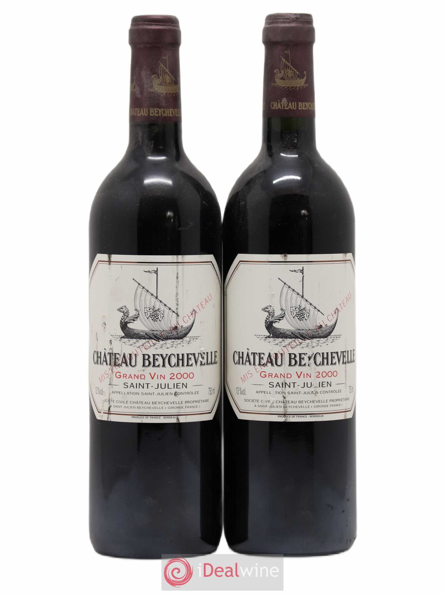 Château Beychevelle 4ème Grand Cru Classé 2000 - Lot de 2 bouteilles - 0
