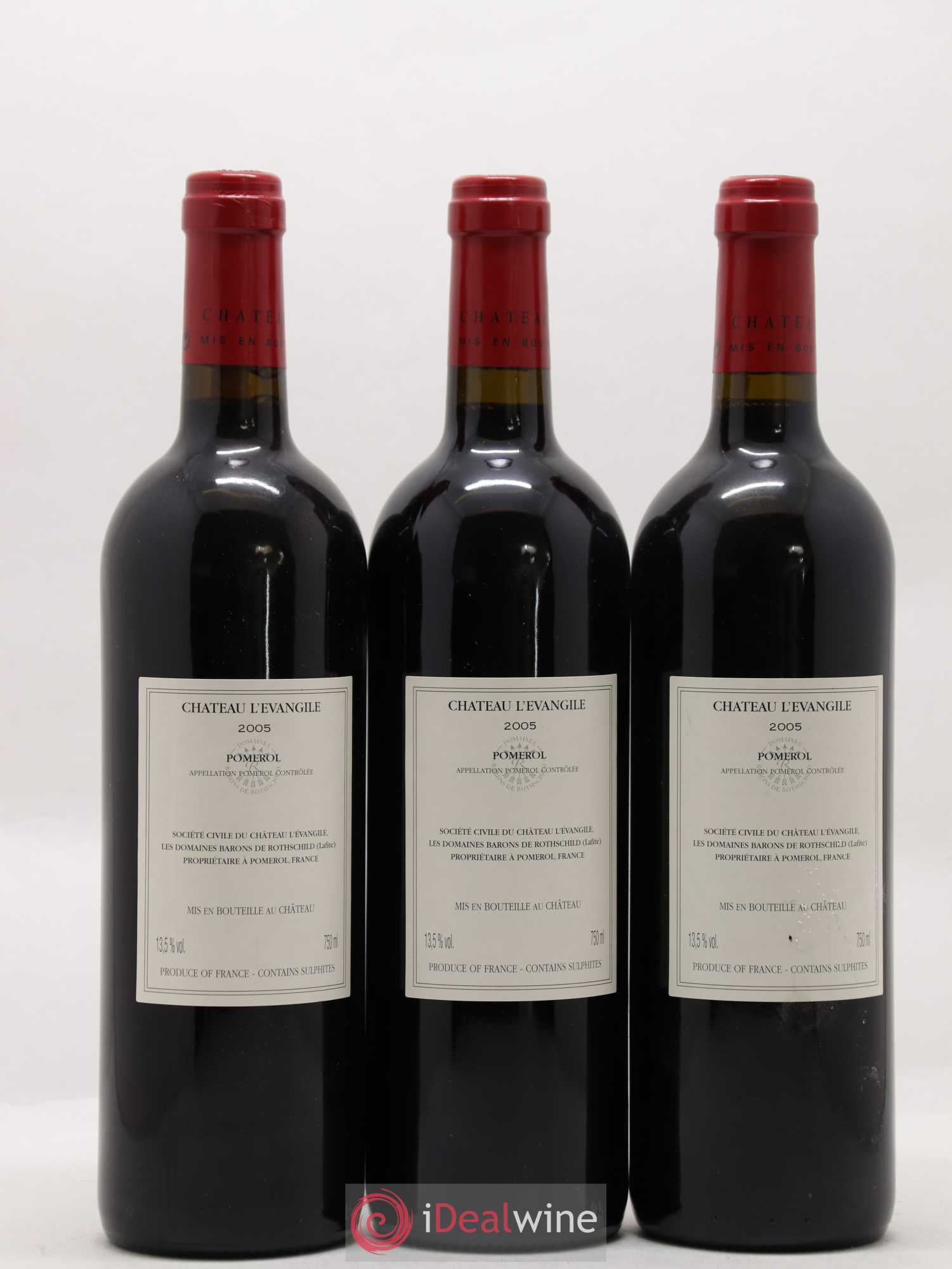 Château l' Évangile 2005 - Lot de 3 bouteilles - 1