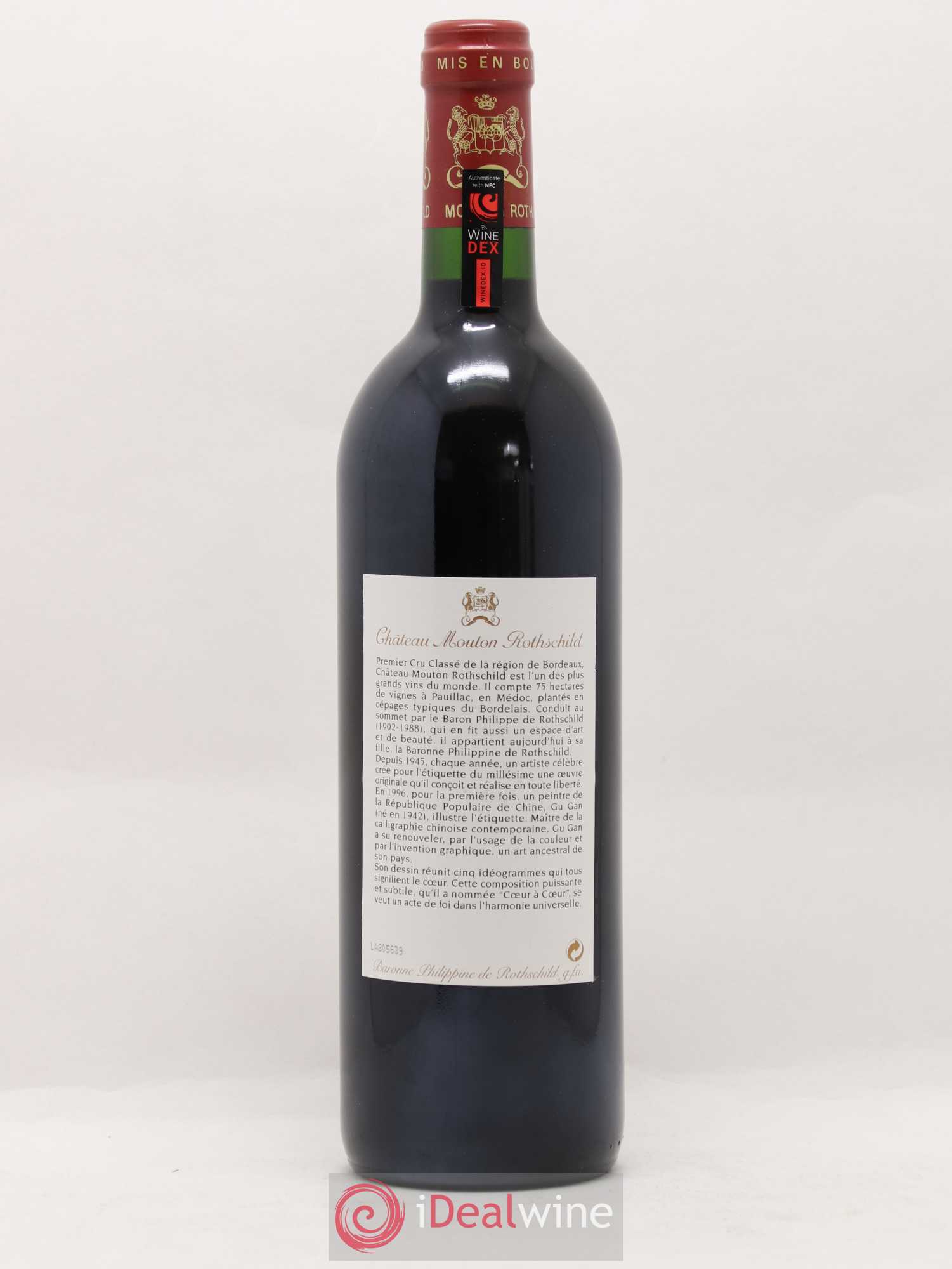 Château Mouton Rothschild 1er Grand Cru Classé 1996 - Lot de 1 bouteille - 1