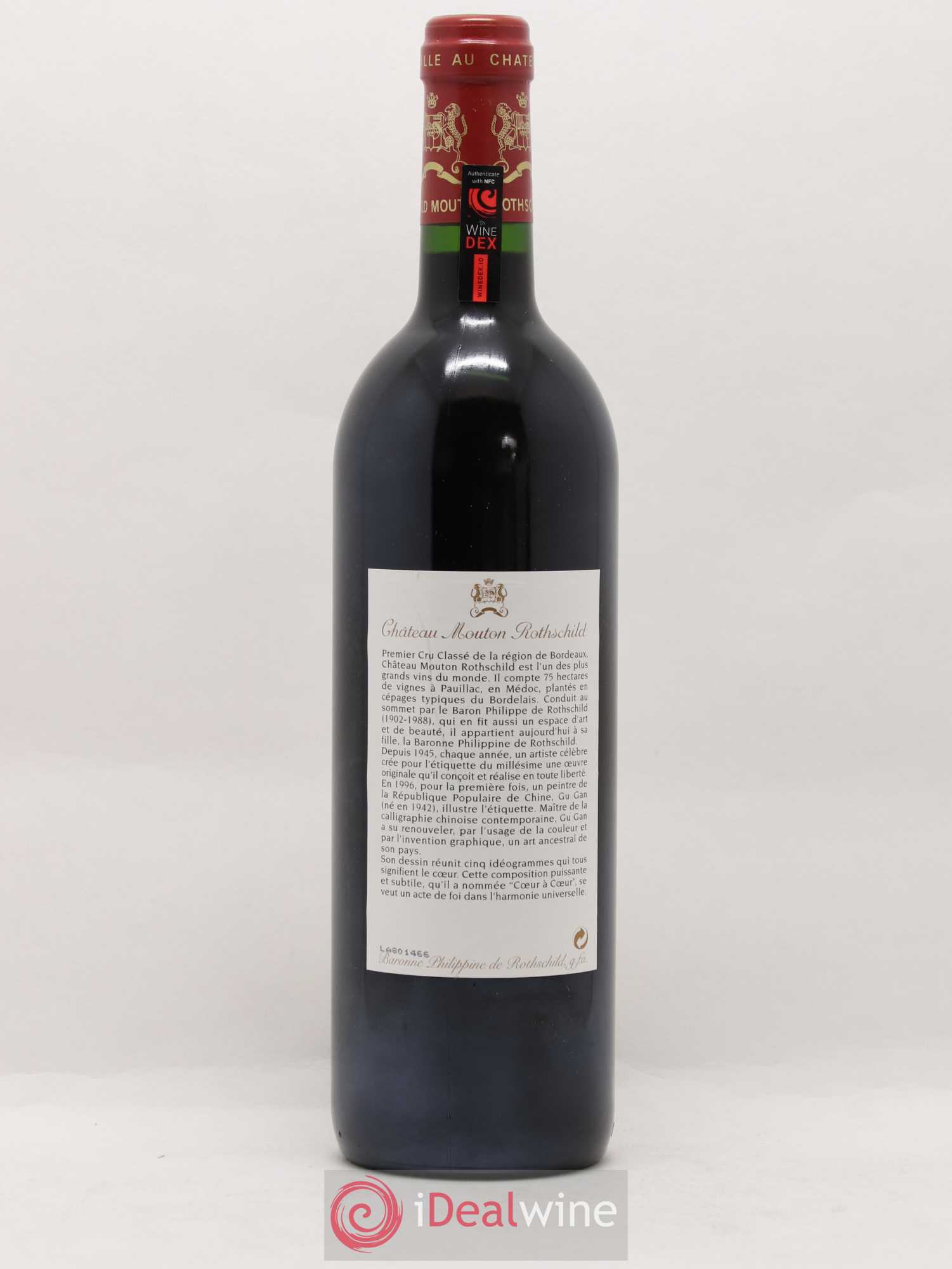 Château Mouton Rothschild 1er Grand Cru Classé 1996 - Lot de 1 bouteille - 1