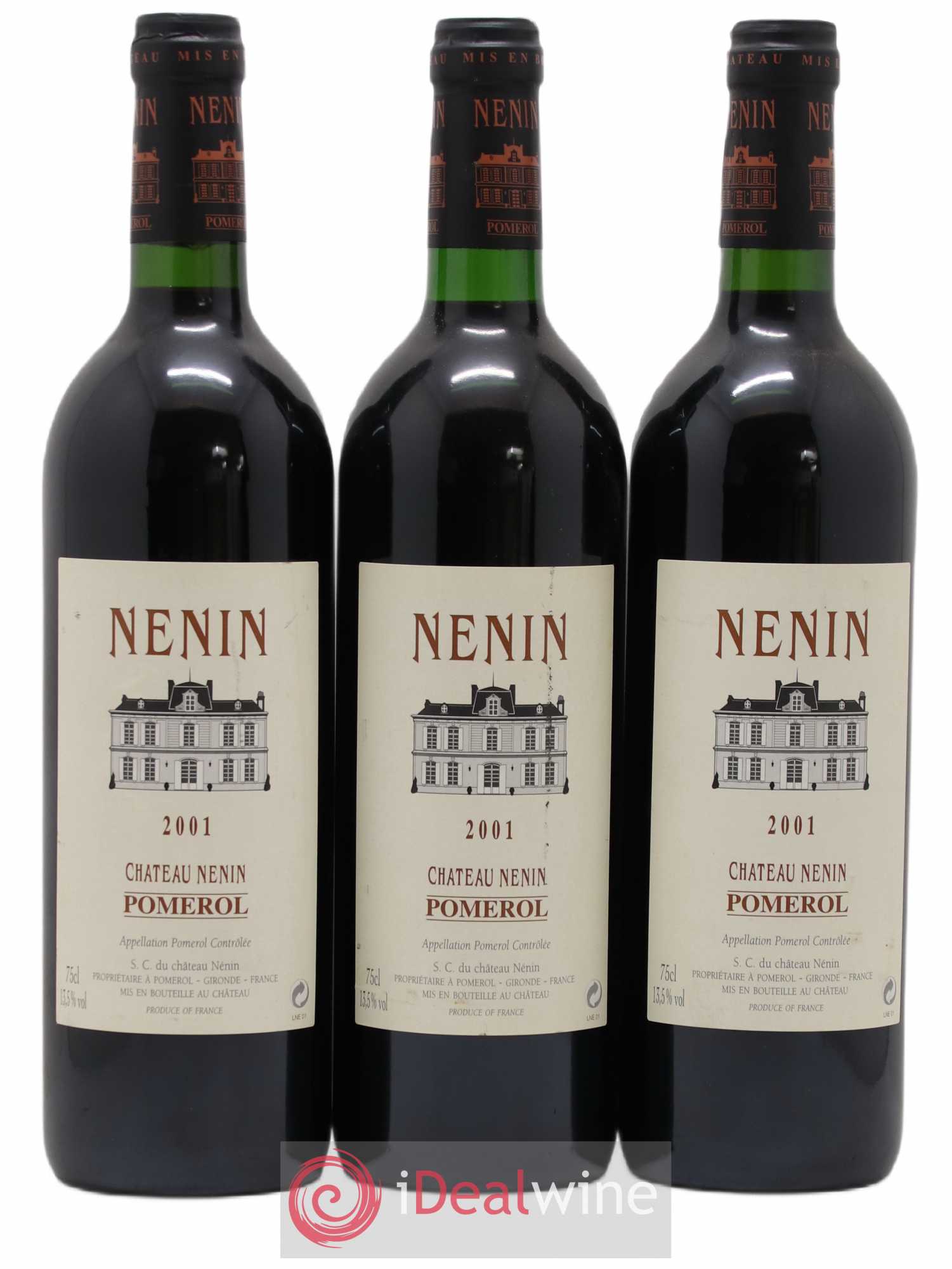 Château Nenin 2001 - Lot de 3 bouteilles - 0