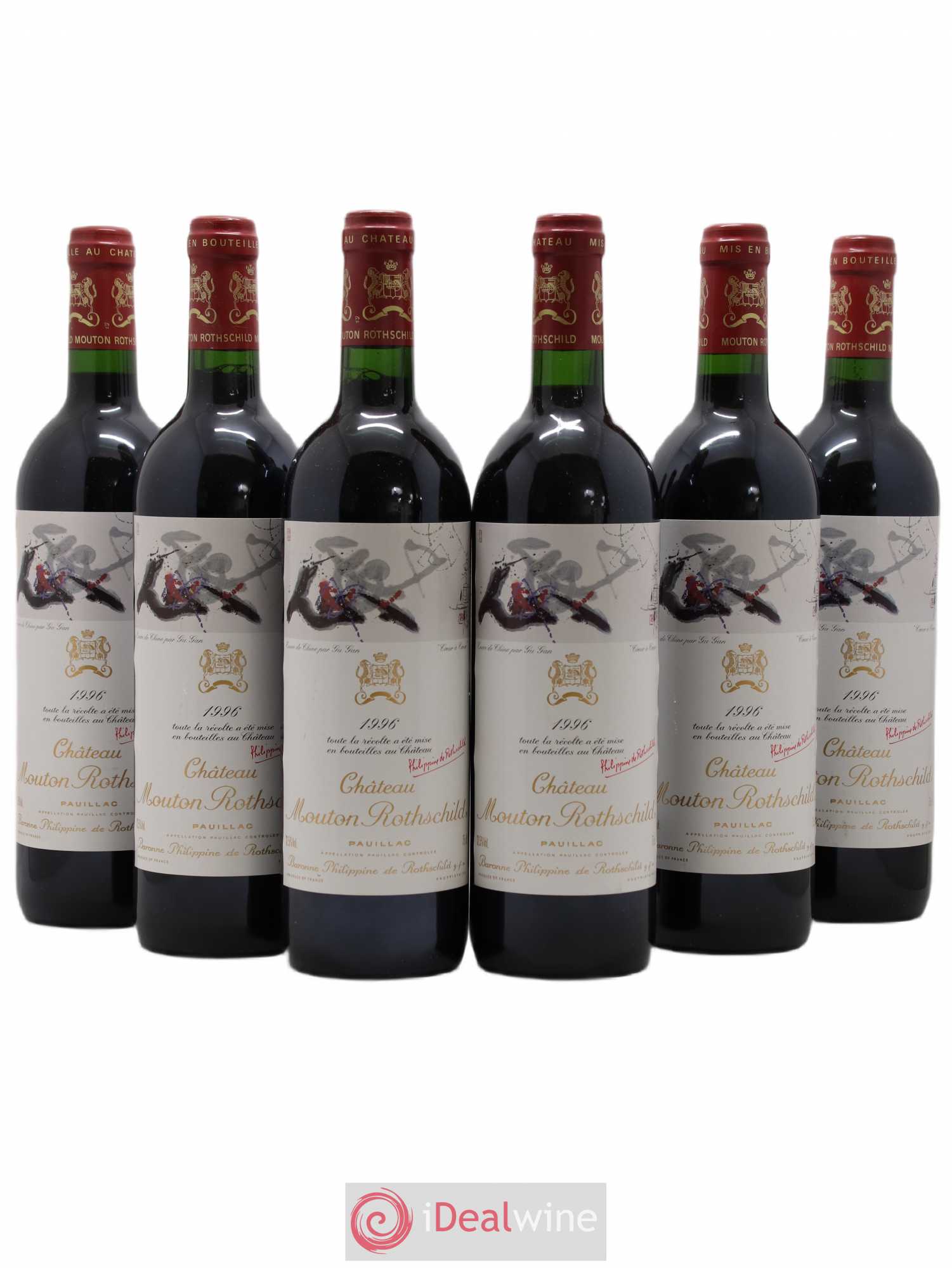 Château Mouton Rothschild 1er Grand Cru Classé 1996 - Lot de 6 bouteilles - 0