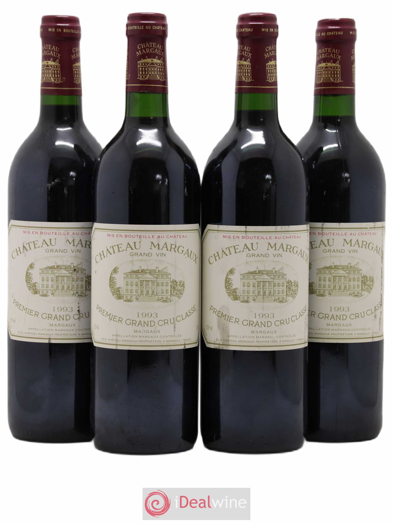 Château Margaux 1er Grand Cru Classé 1993 - Lot de 4 bouteilles - 0