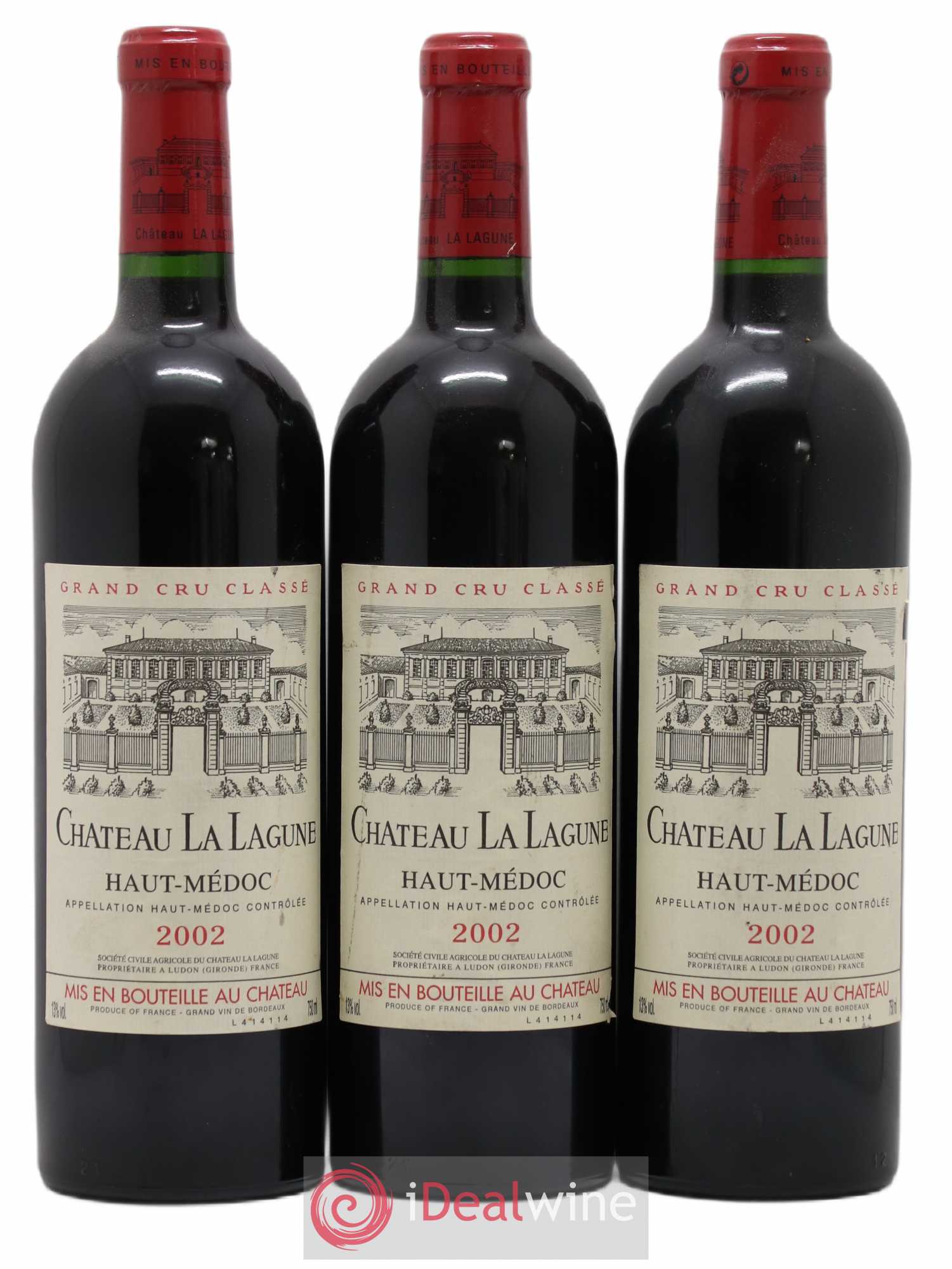 Château la Lagune 3ème Grand Cru Classé 2002 - Lot de 3 bouteilles - 0