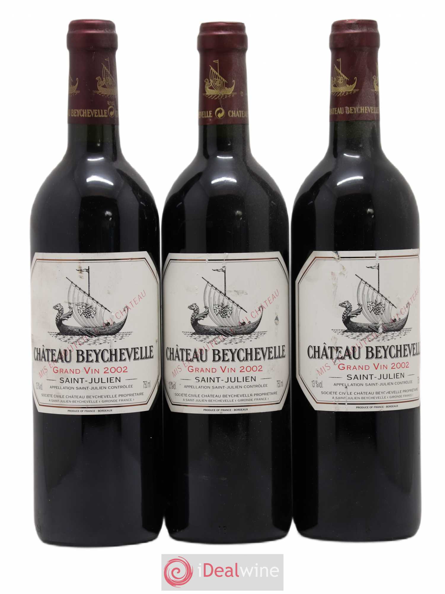 Château Beychevelle 4ème Grand Cru Classé 2002 - Lot de 3 bouteilles - 0