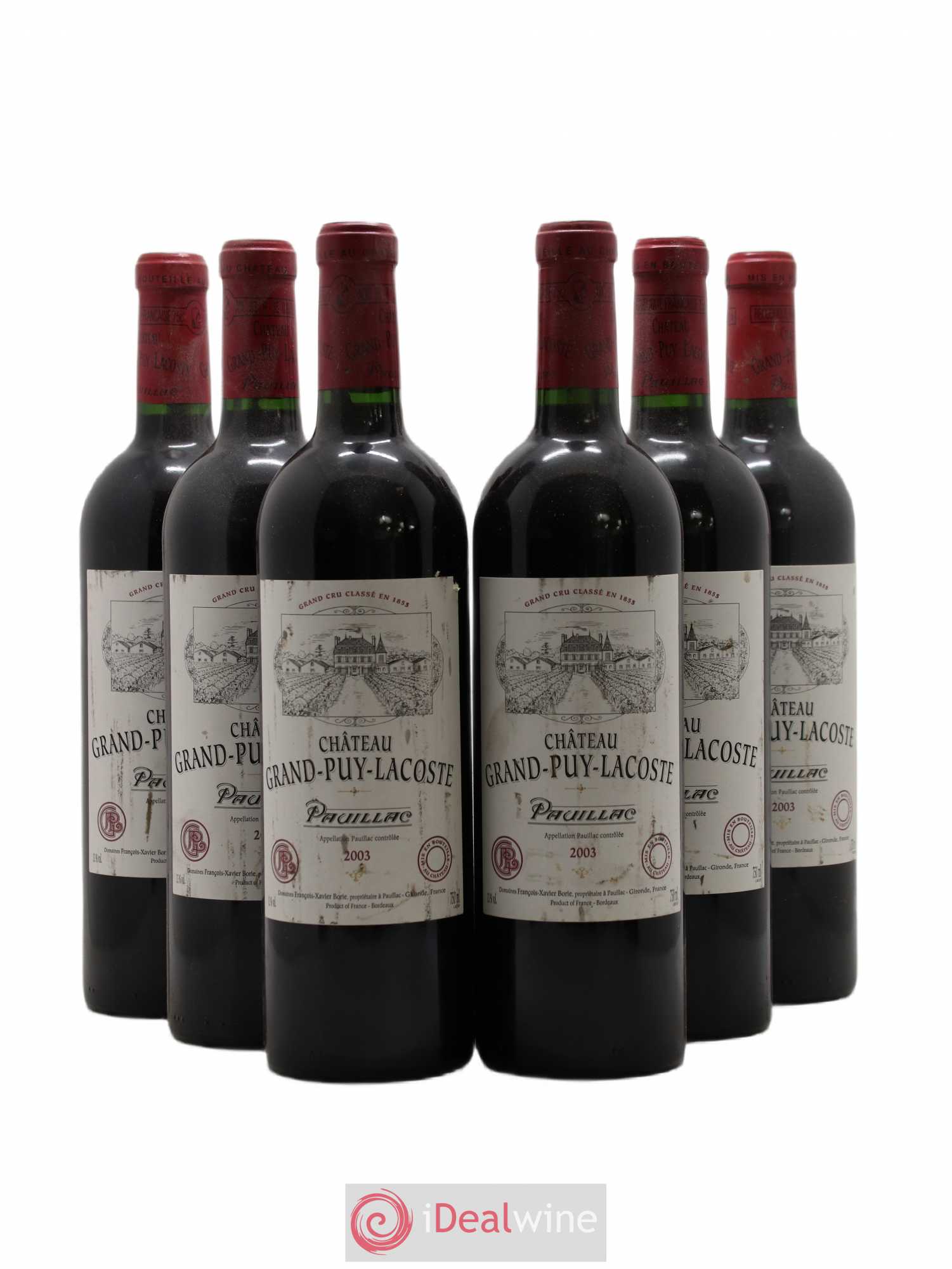 Château Grand Puy Lacoste 5ème Grand Cru Classé 2003 - Lot de 6 bouteilles - 0