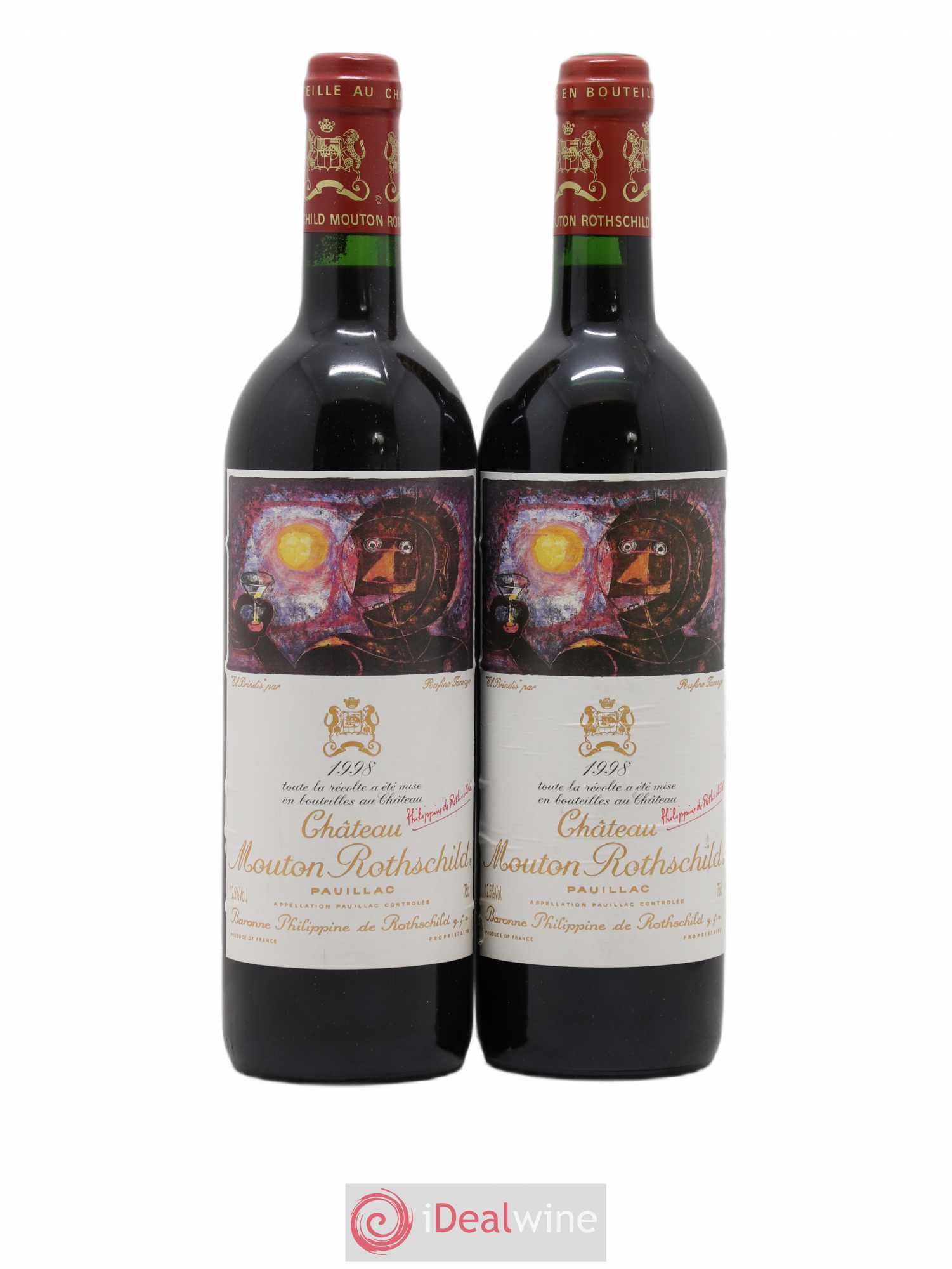 Château Mouton Rothschild 1er Grand Cru Classé 1998 - Lot de 2 bouteilles - 0