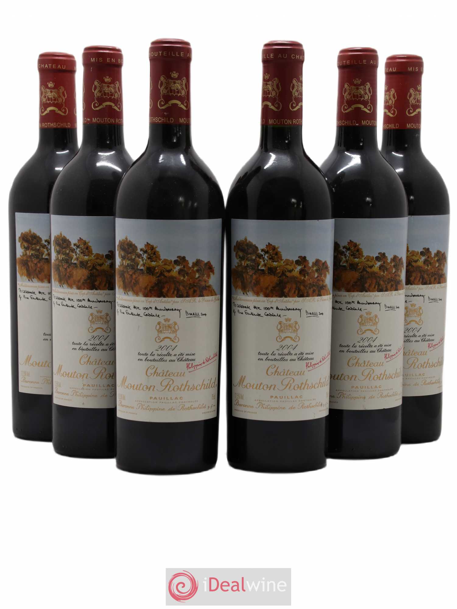 Château Mouton Rothschild 1er Grand Cru Classé 2004 - Lot de 6 bouteilles - 0
