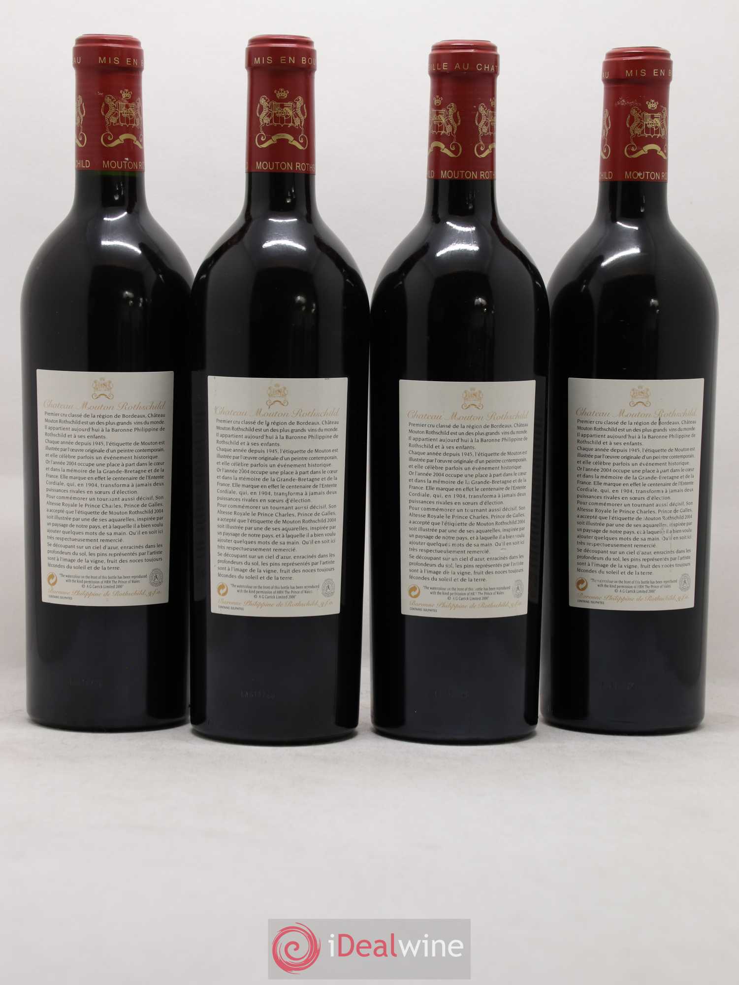 Château Mouton Rothschild 1er Grand Cru Classé 2004 - Lot de 4 bouteilles - 1