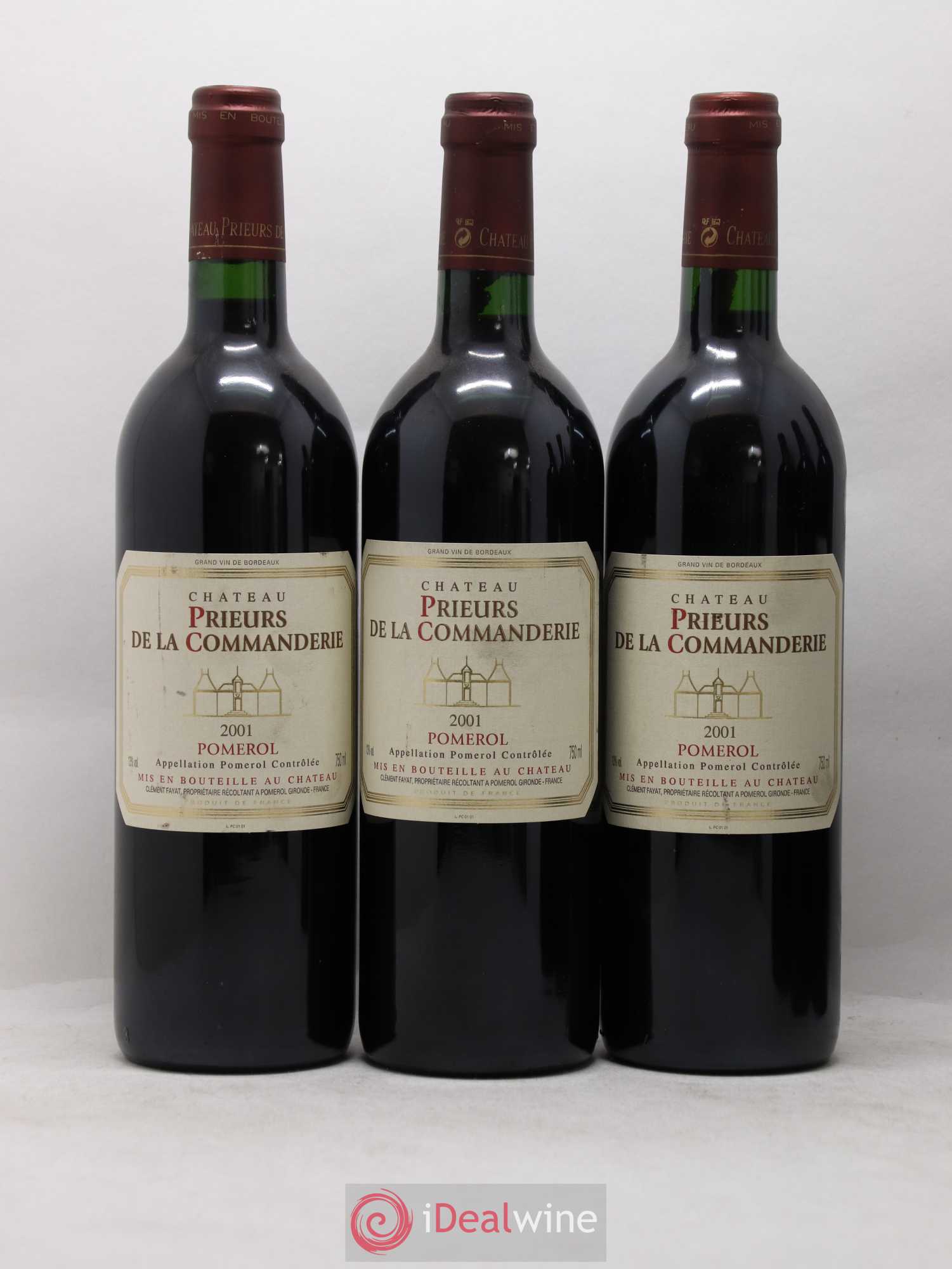 Pomerol Prieurs de la Commanderie 2001 - Lot de 6 bouteilles - 1