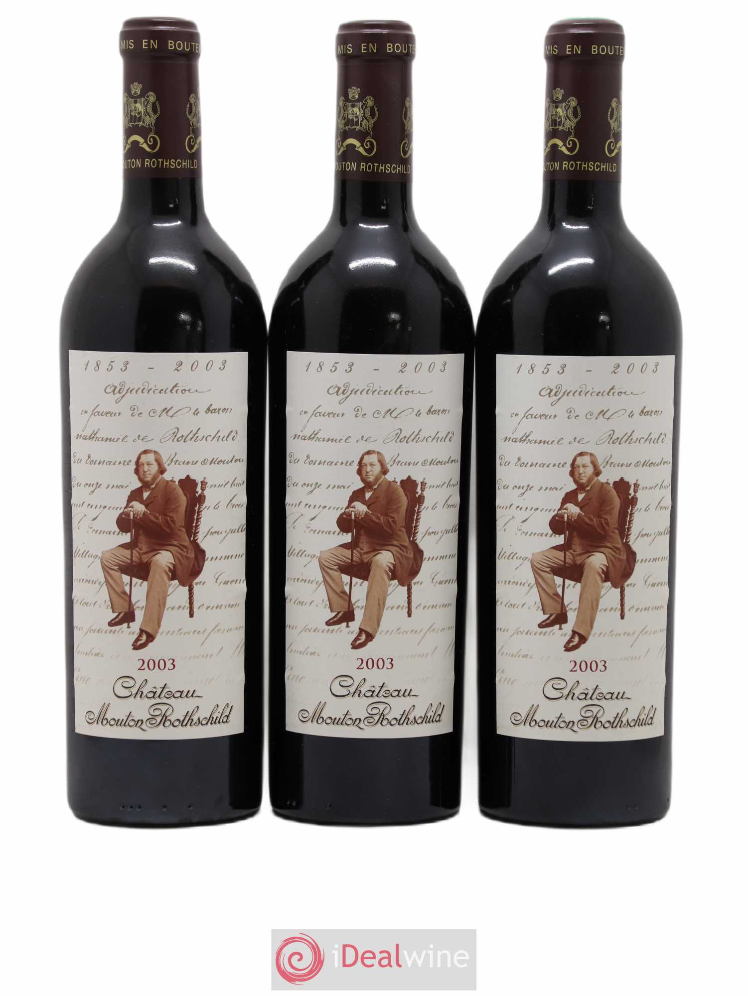 Château Mouton Rothschild 1er Grand Cru Classé 2003 - Lot de 3 bouteilles - 0