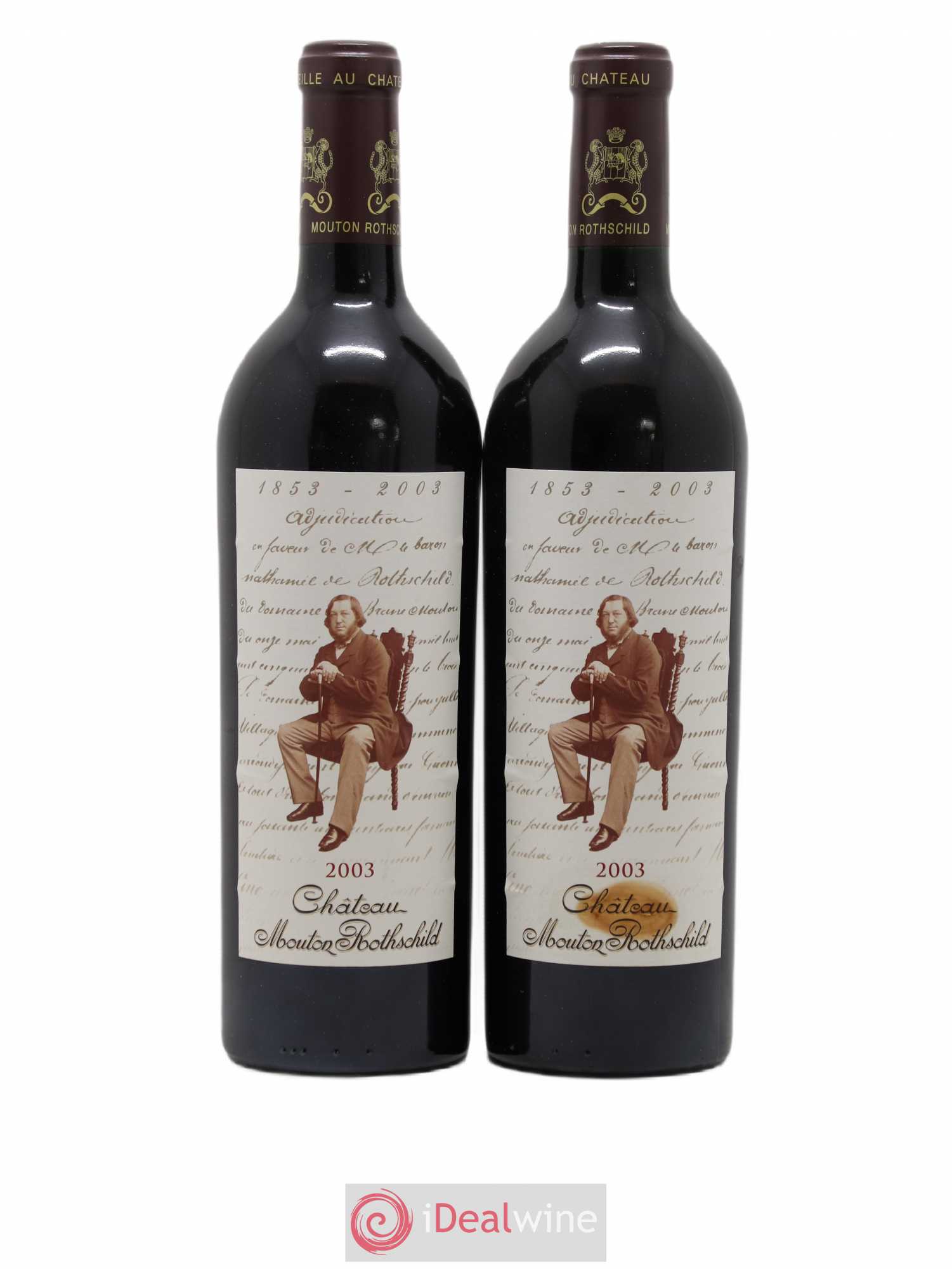 Château Mouton Rothschild 1er Grand Cru Classé 2003 - Lot de 2 bouteilles - 0