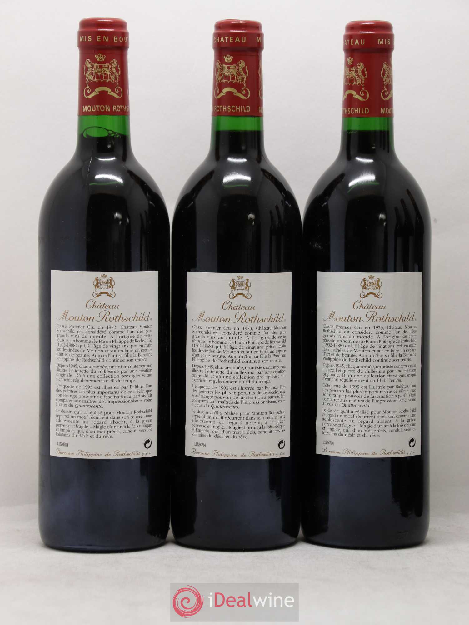 Château Mouton Rothschild 1er Grand Cru Classé 1993 - Lot de 6 bouteilles - 3