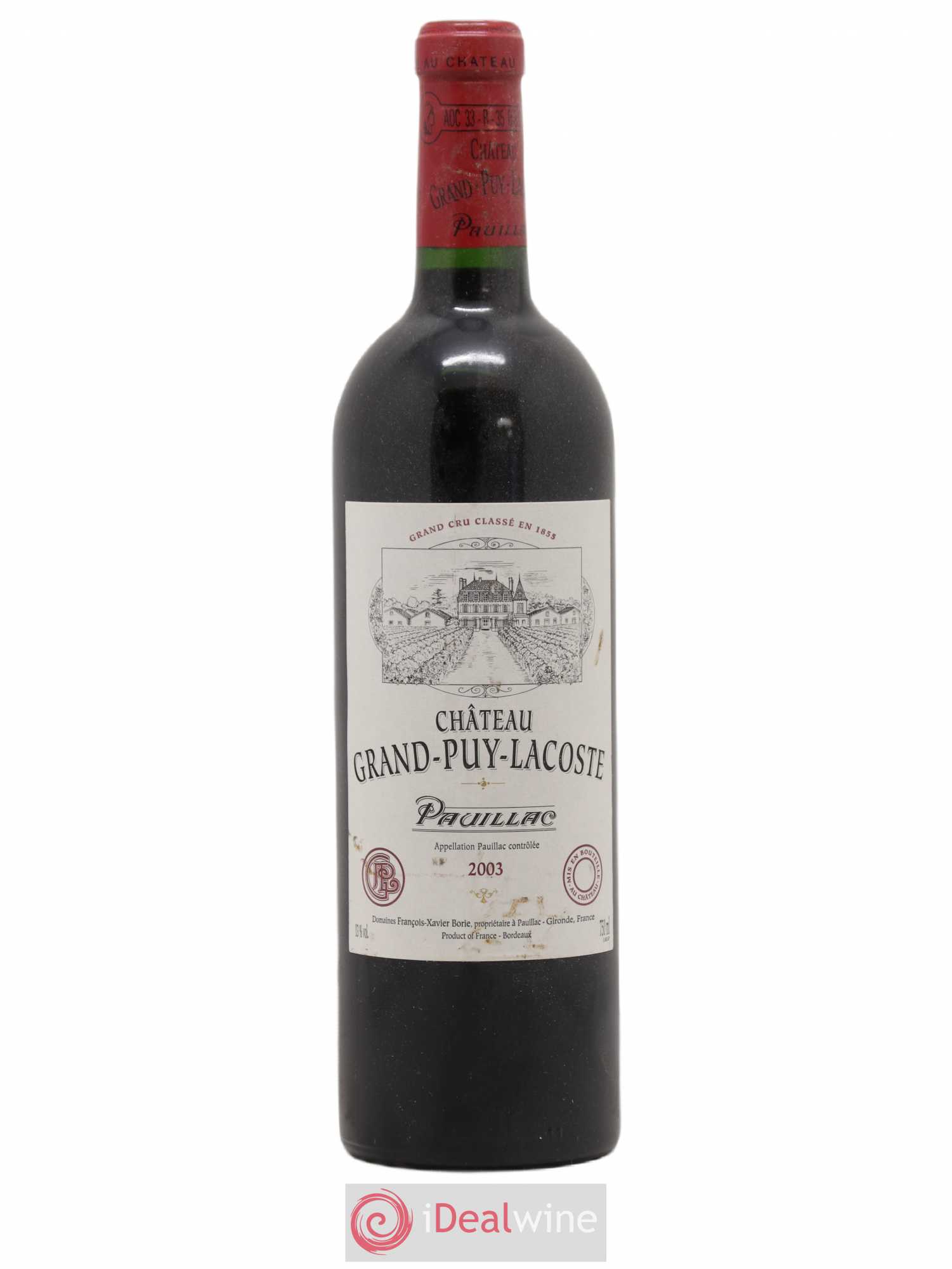 Château Grand Puy Lacoste 5ème Grand Cru Classé 2003 - Lot de 1 bouteille - 0