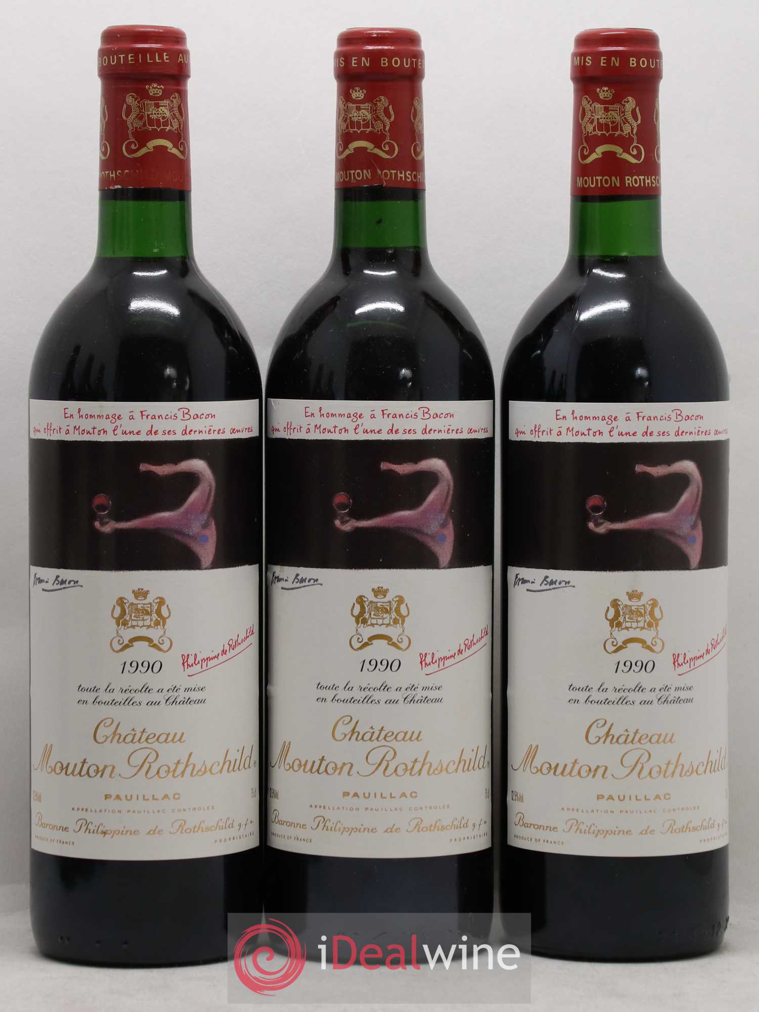 Château Mouton Rothschild 1er Grand Cru Classé 1990 - Lot de 6 bouteilles - 1