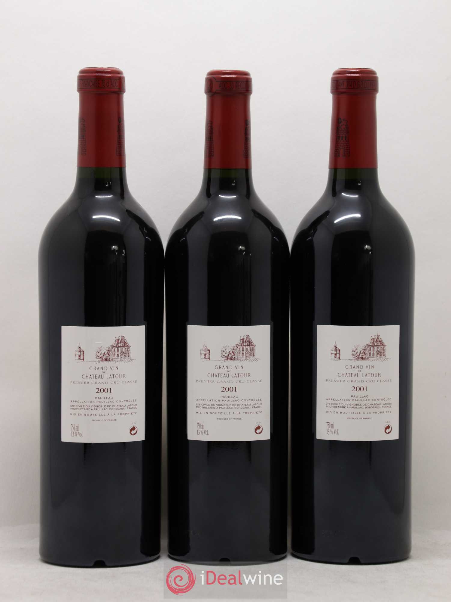 Château Latour 1er Grand Cru Classé 2001 - Lot de 3 bouteilles - 1