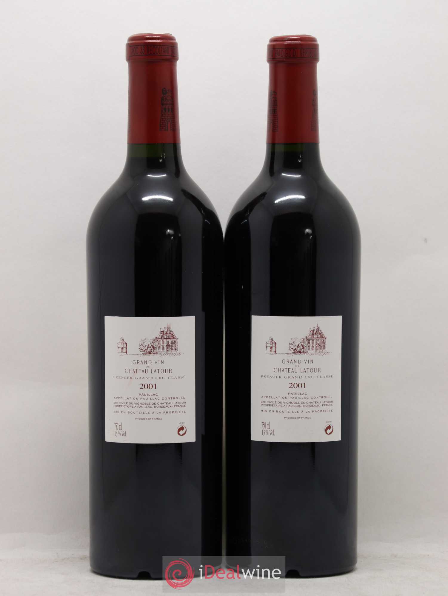 Château Latour 1er Grand Cru Classé 2001 - Lot de 2 bouteilles - 1