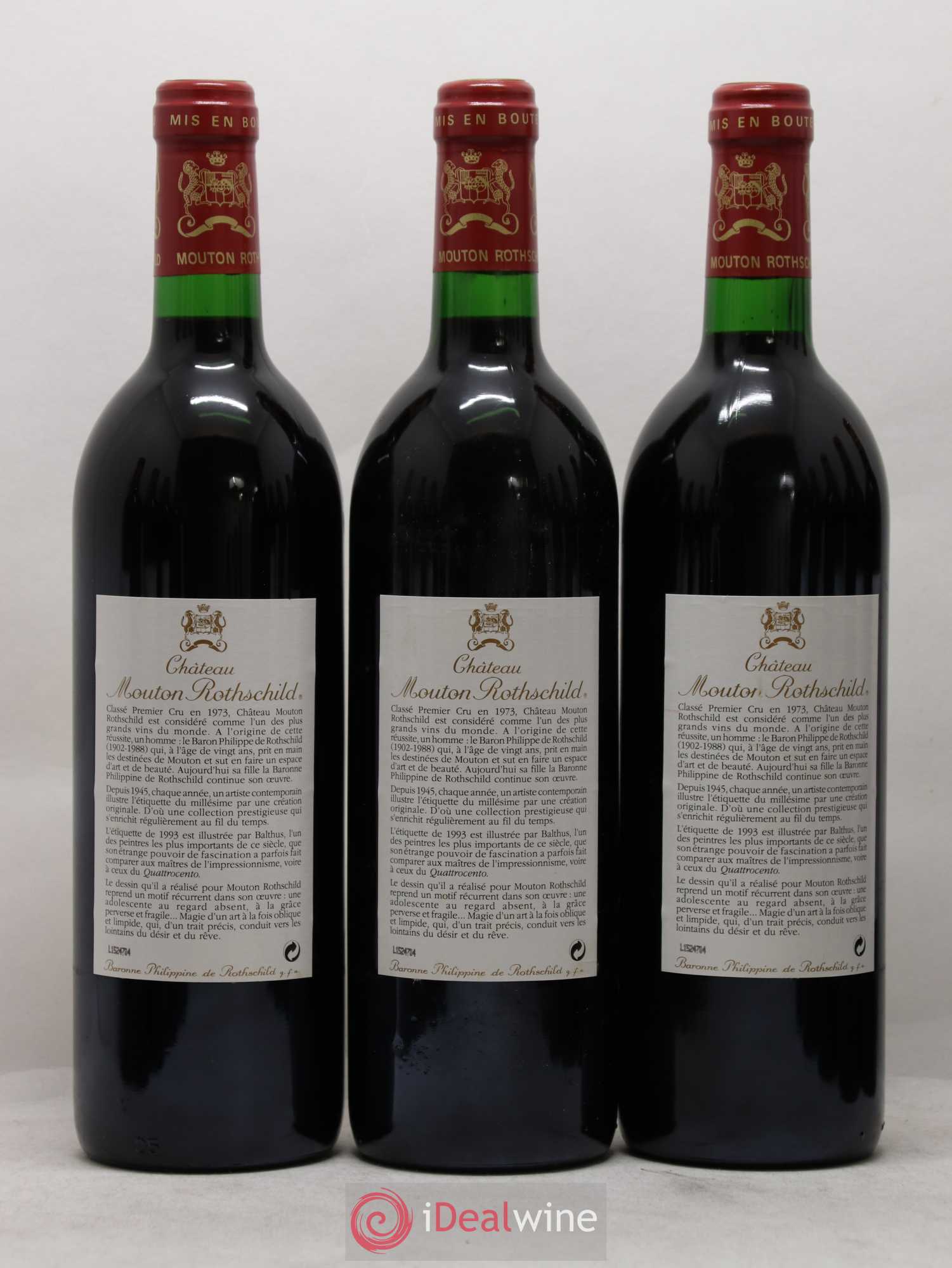 Château Mouton Rothschild 1er Grand Cru Classé 1993 - Lot de 12 bouteilles - 2