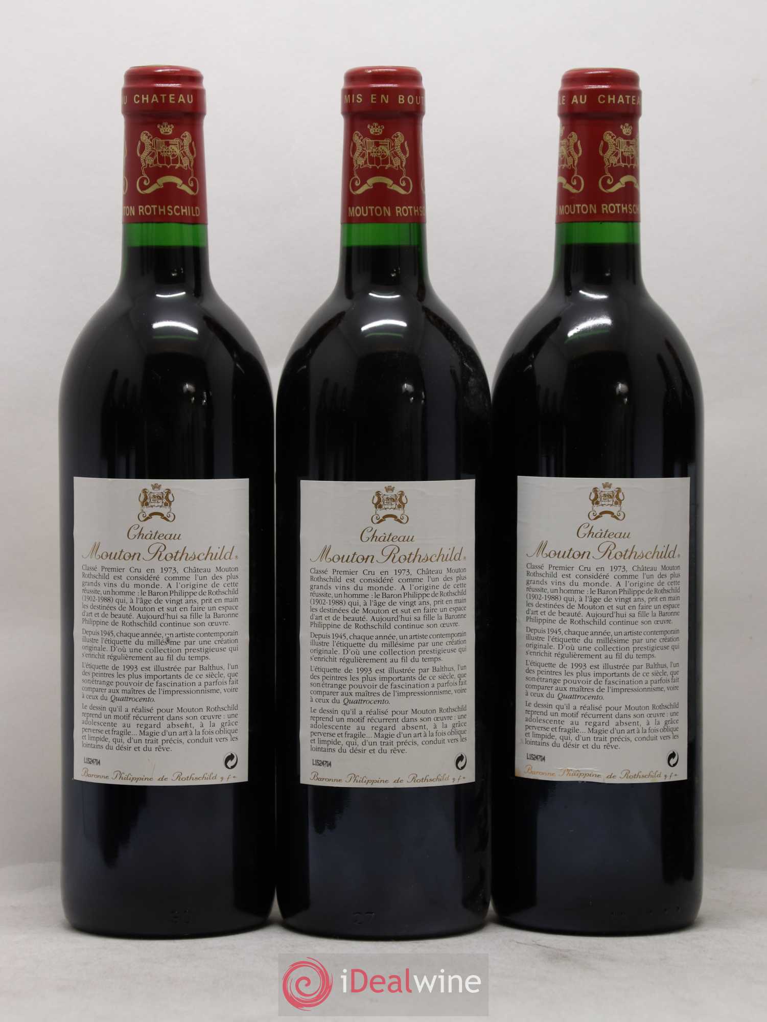 Château Mouton Rothschild 1er Grand Cru Classé 1993 - Lot de 12 bouteilles - 4