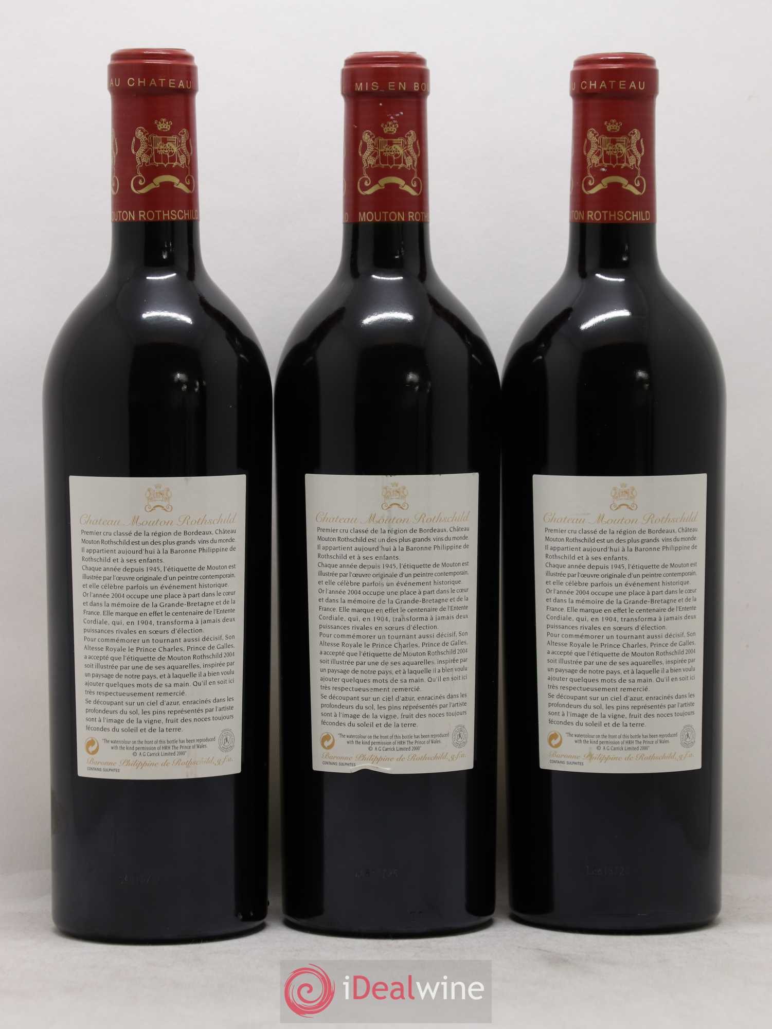Château Mouton Rothschild 1er Grand Cru Classé 2004 - Lot de 3 bouteilles - 1